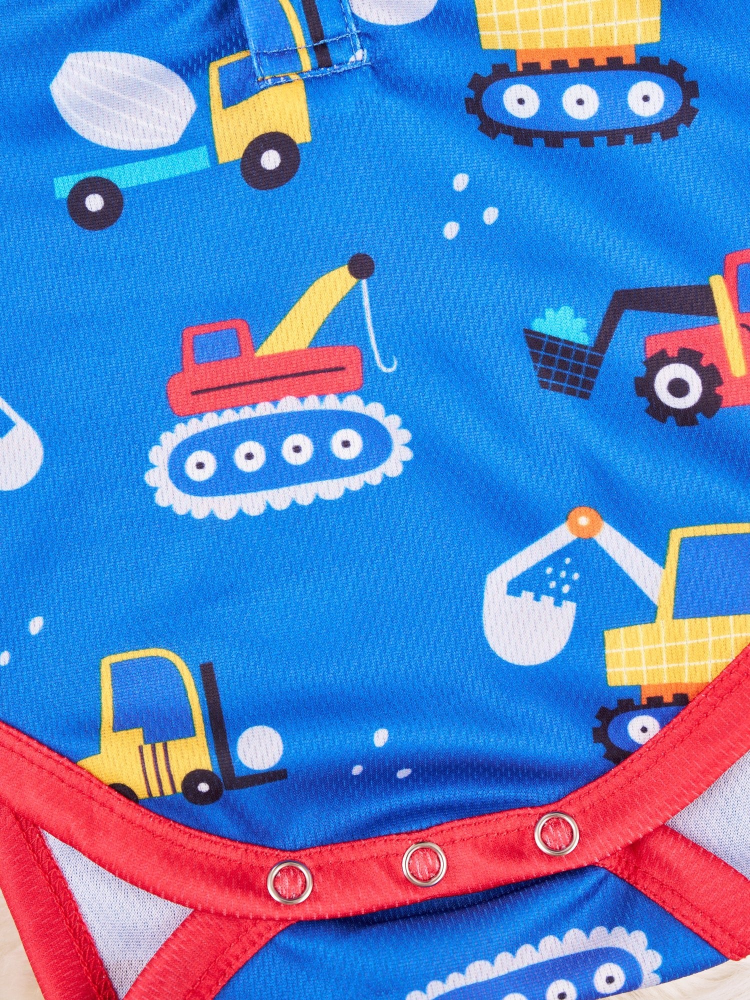 Blue Construction Polo Romper - Image 2