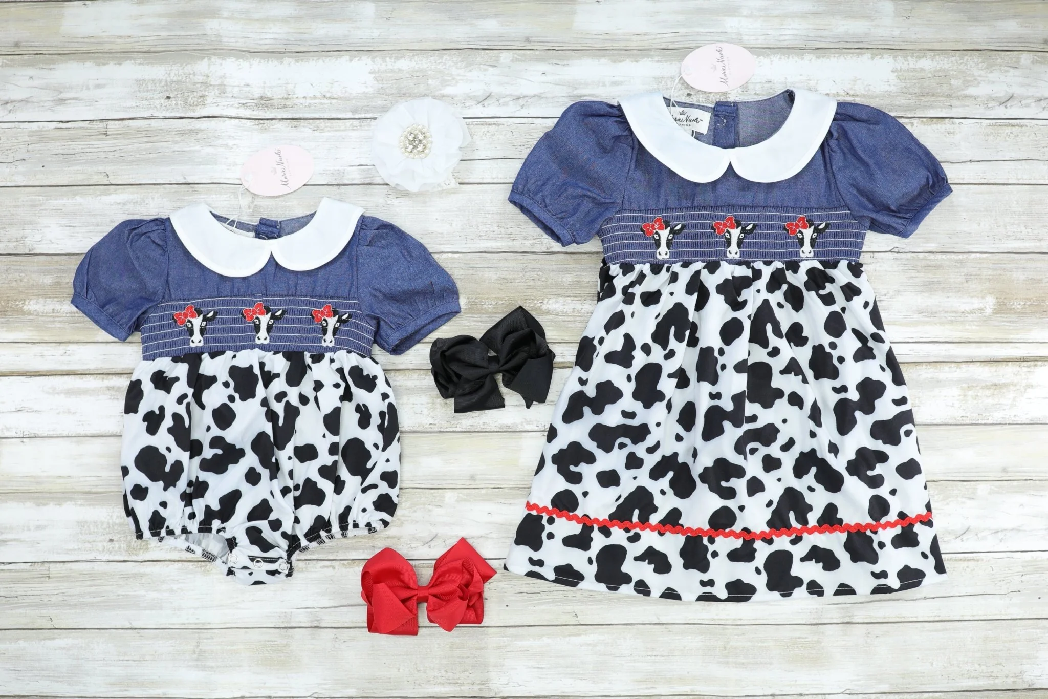 Chambray Cow Print Dress - Image 2