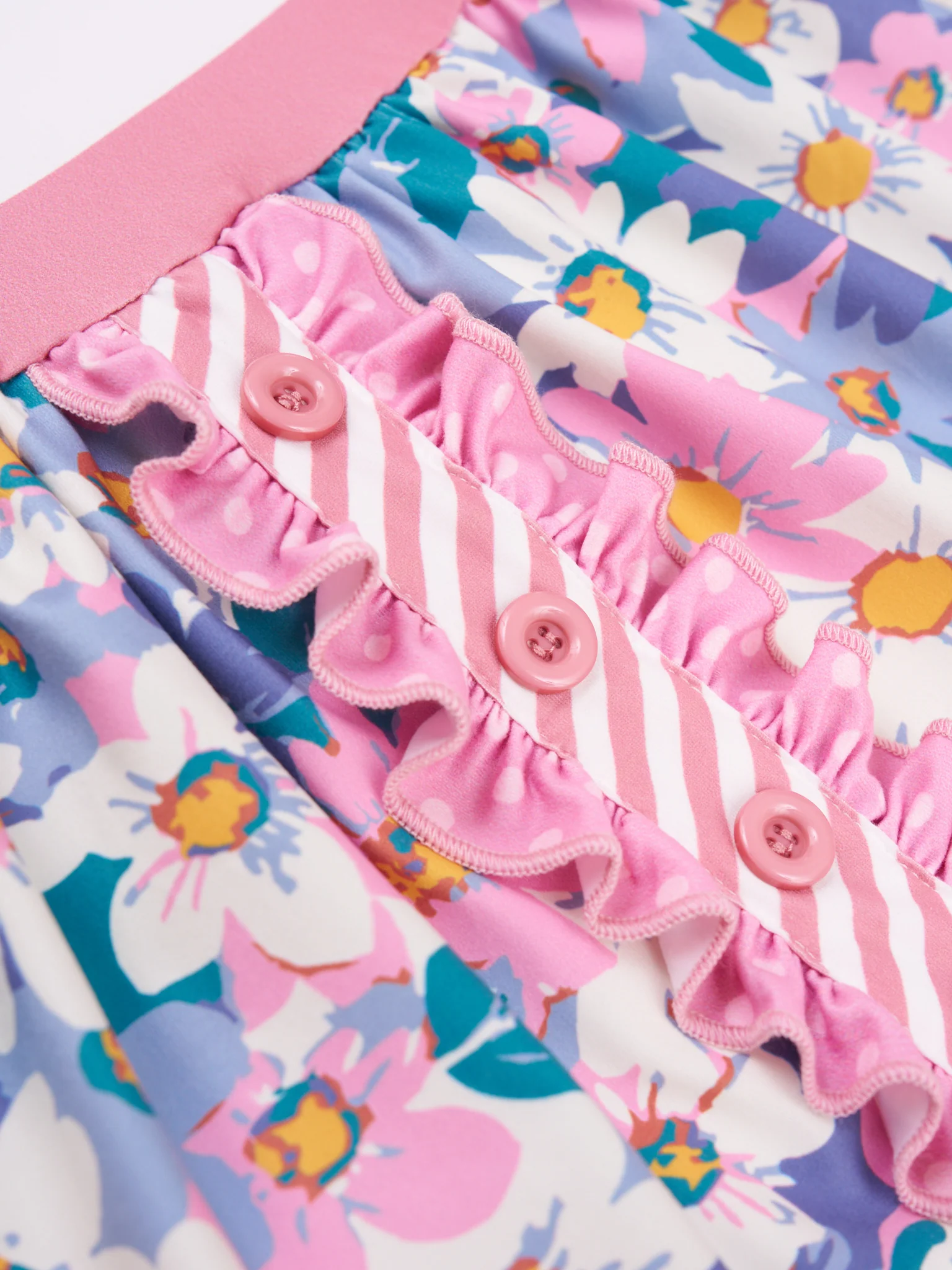 Blue Daisy Striped Ruffle Dress - Image 2