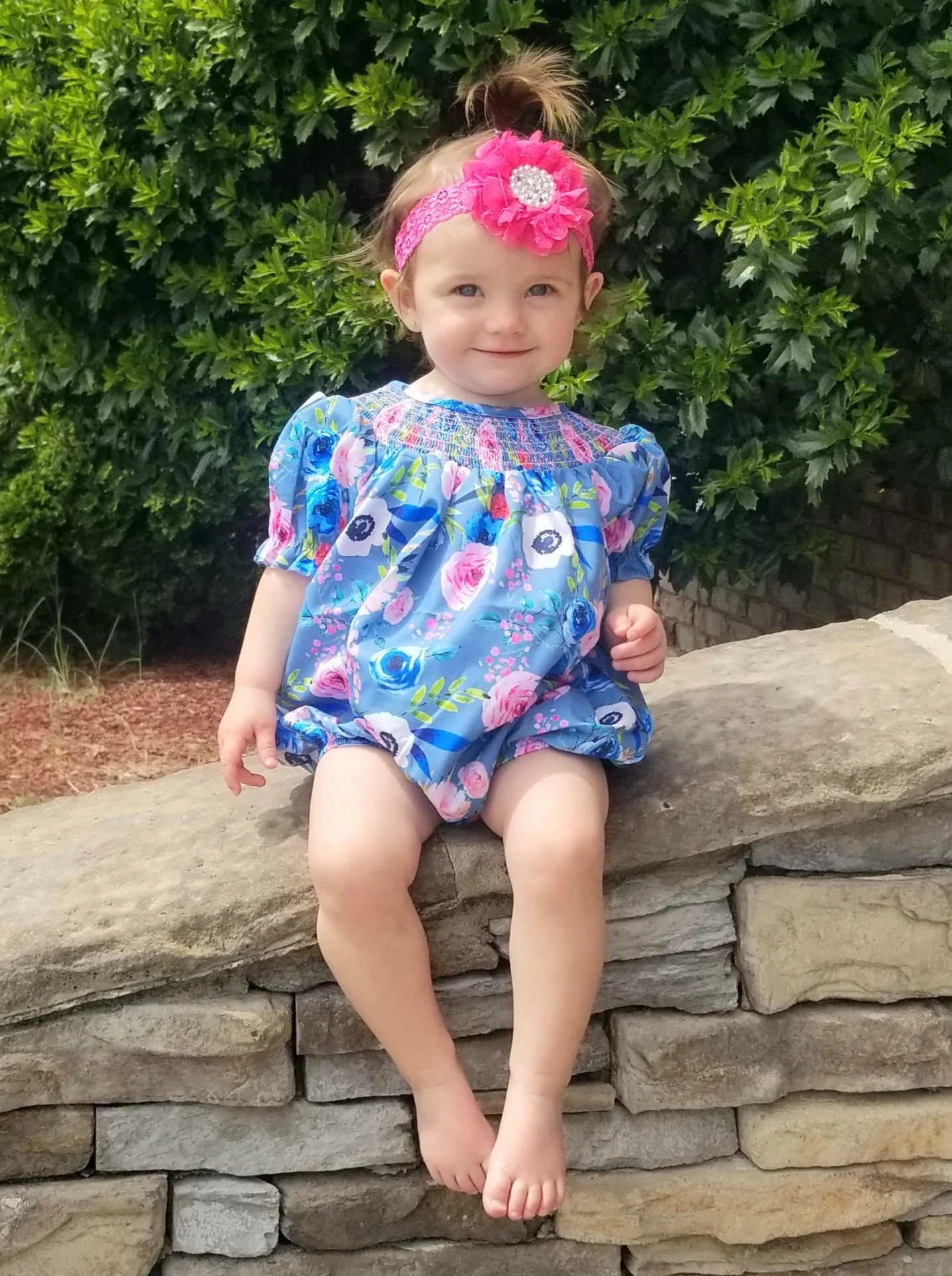 Blue Rose Bubble Romper - Image 3