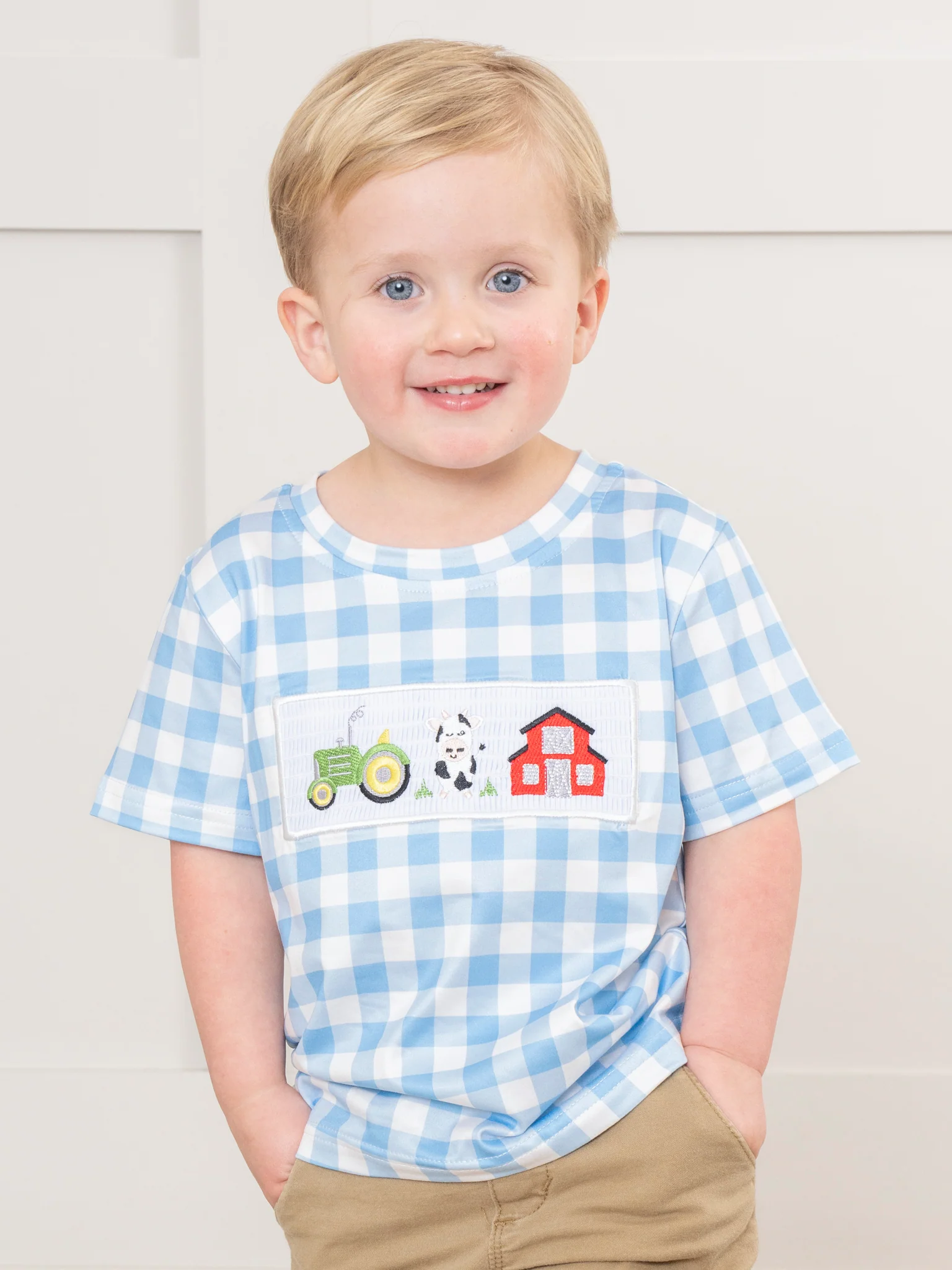 Blue Gingham Farm Life Shirt