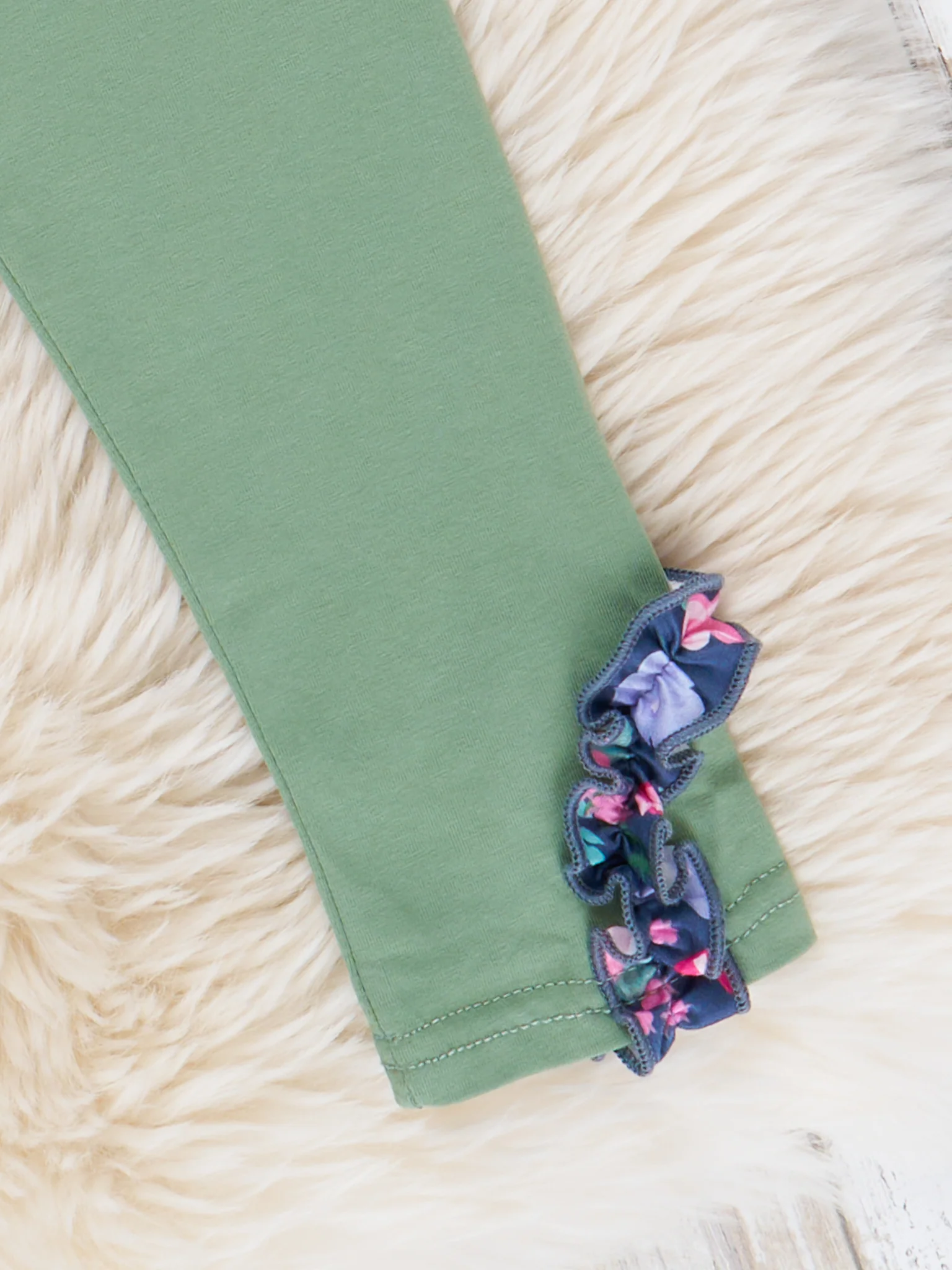 Blue & Green Floral Ruffle Outfit - Image 4