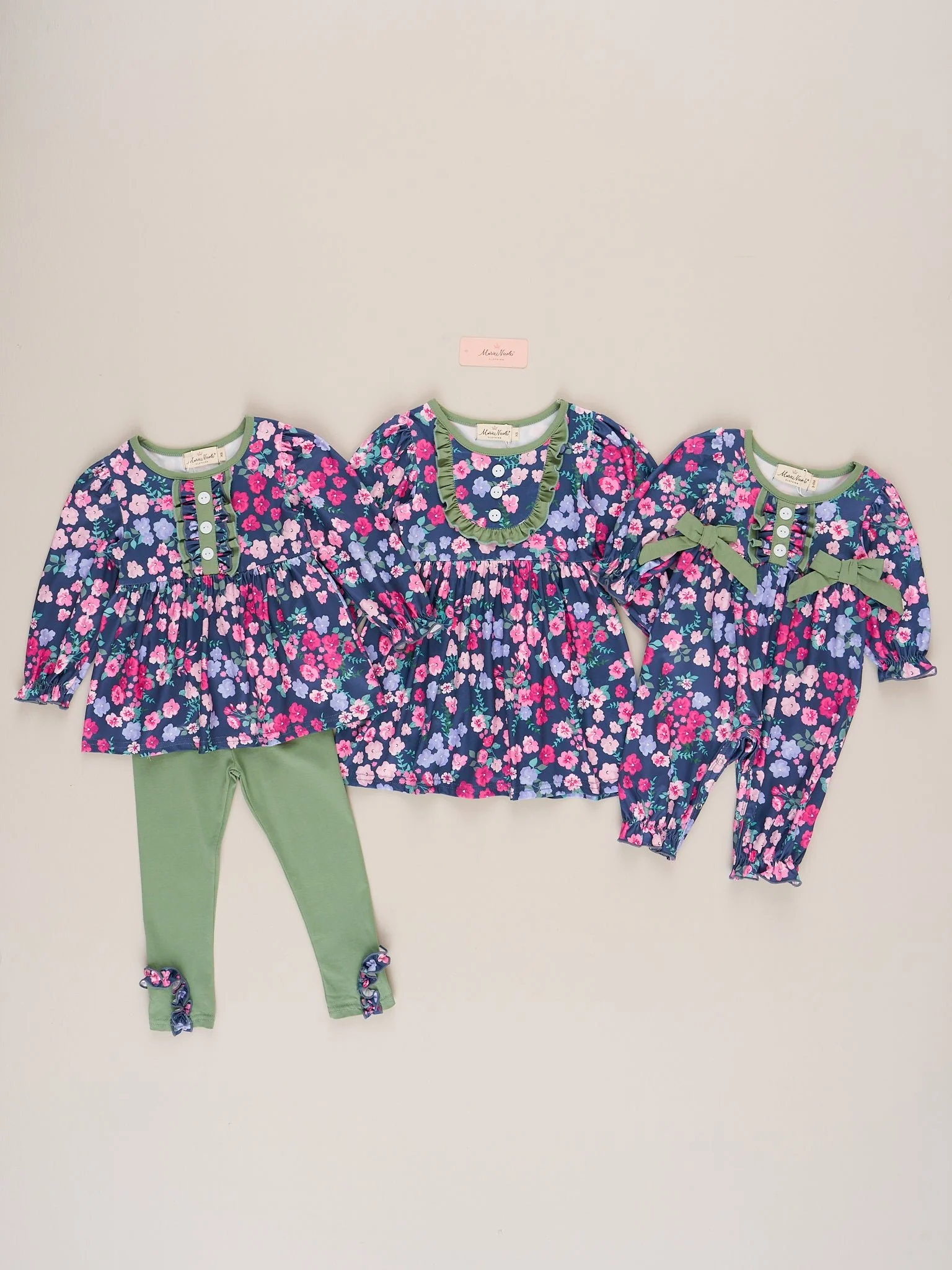 Blue & Green Floral Ruffle Outfit - Image 6