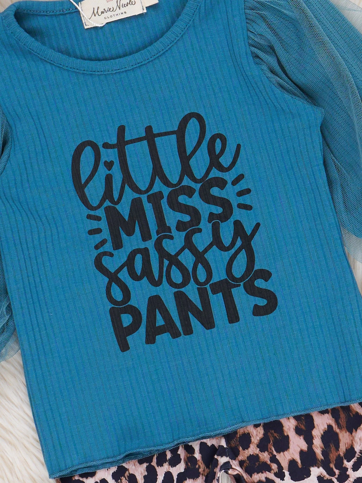 Blue & Leopard Sassy Pants Bell Bottoms Outfit - Image 3