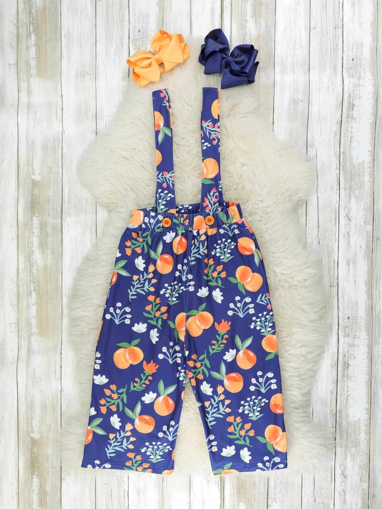 Navy & Burnt Orange Persimmon Overalls Set - Image 3
