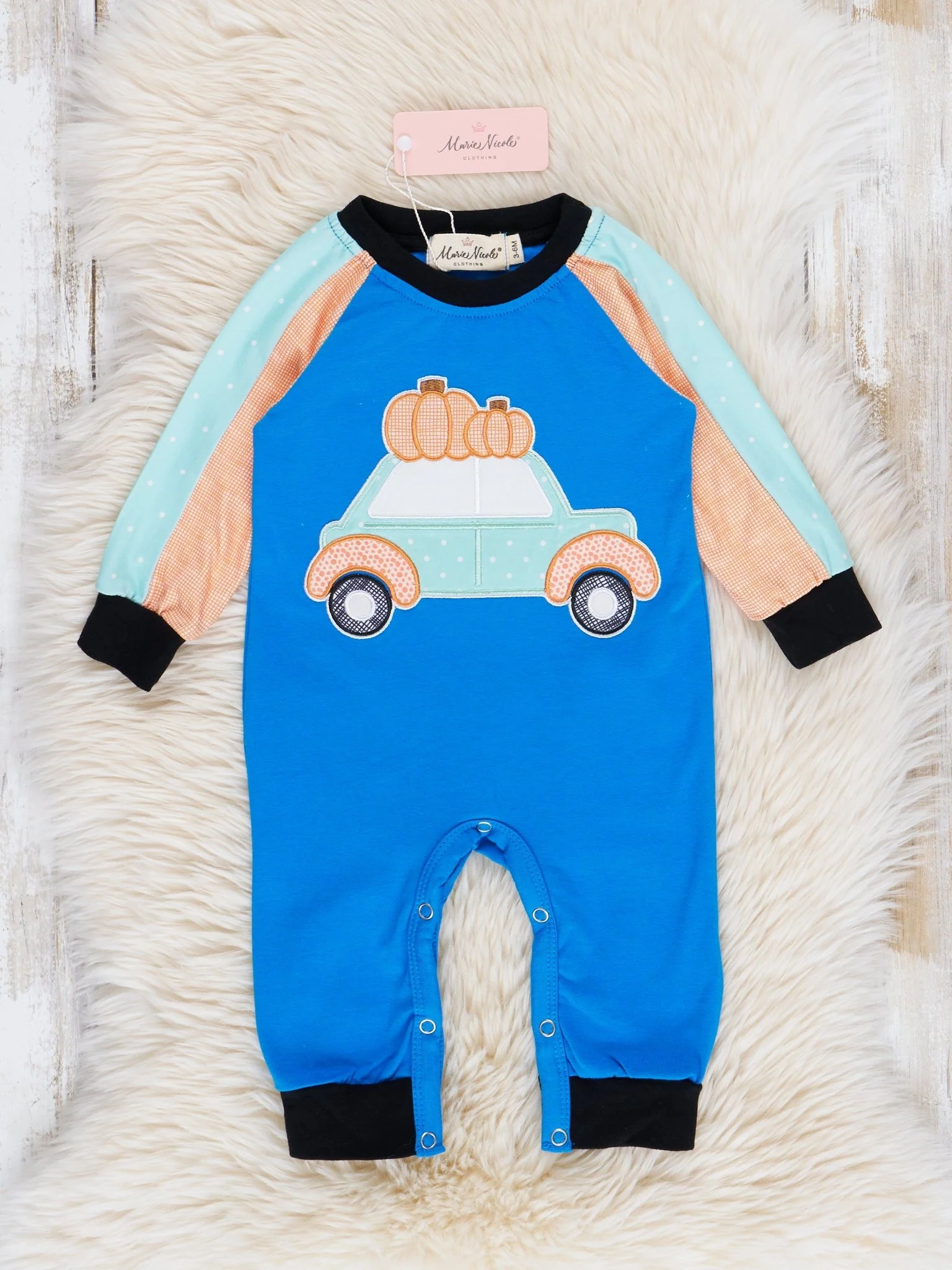 Blue Pumpkin Car Romper