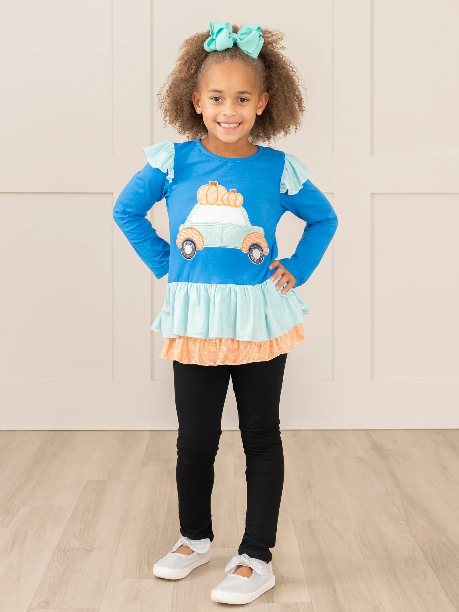 Blue Pumpkin Car Ruffle Outfit