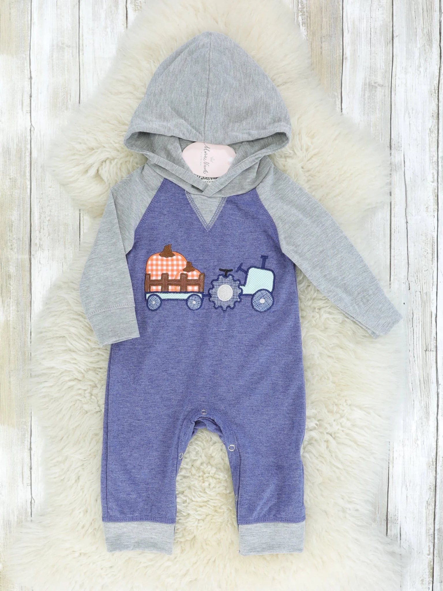 Blue Pumpkin Farm Hoodie Romper
