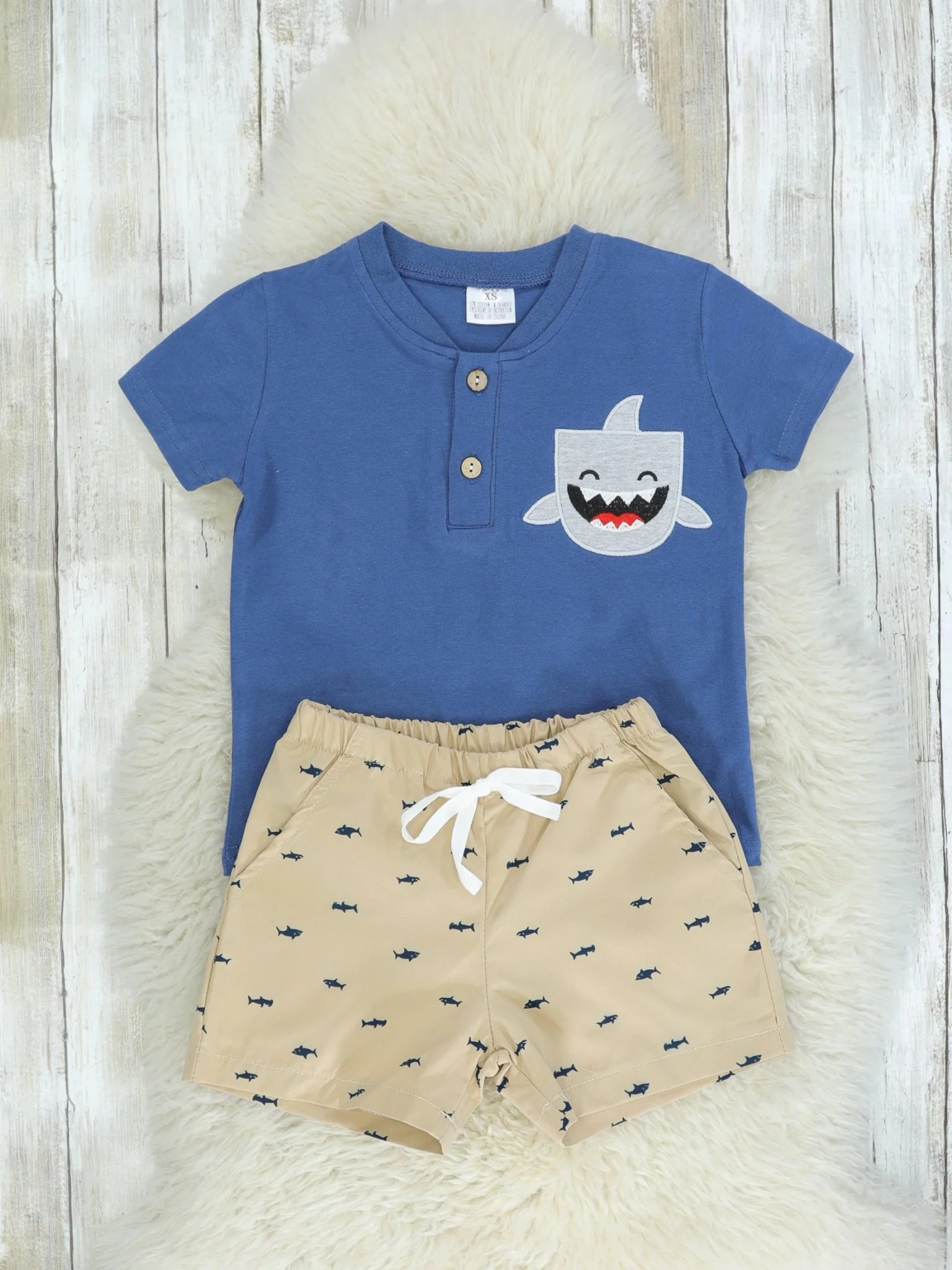 Blue Shark Top & Shorts Outfit - Image 2