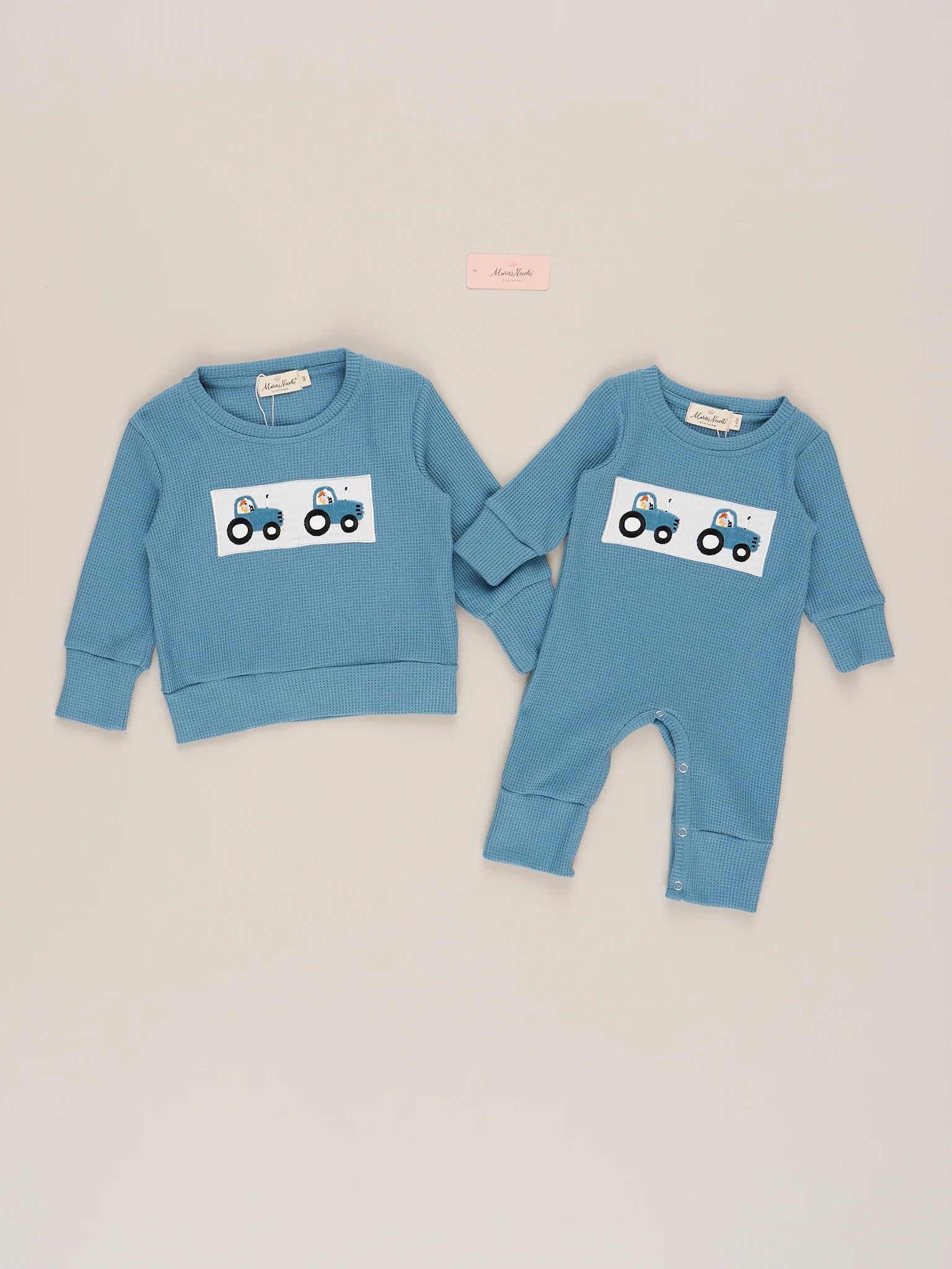 Blue Skies Tractor Smocked Shirt - Image 4