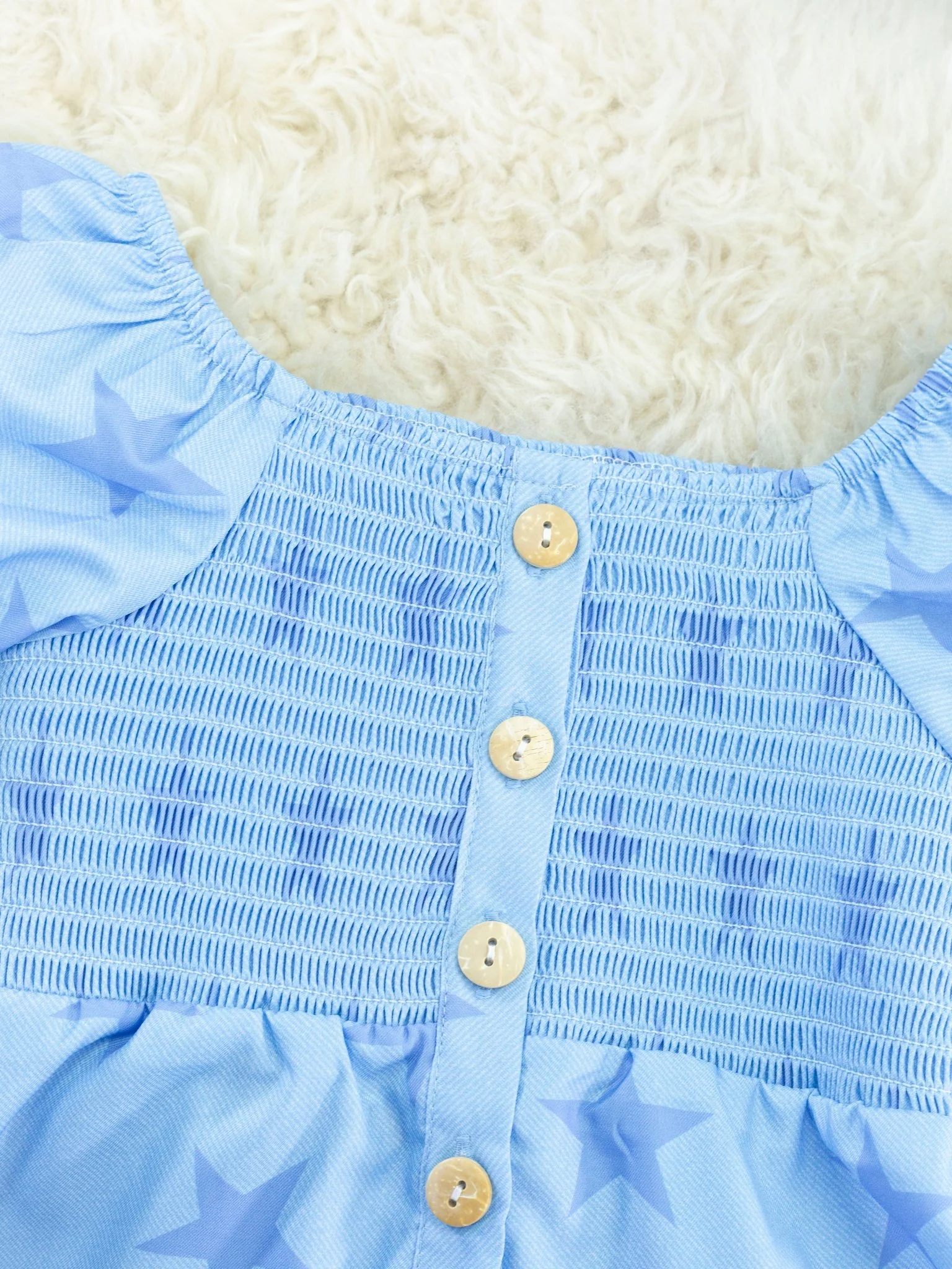 Blue Smocked Star Jumpsuit - Image 3