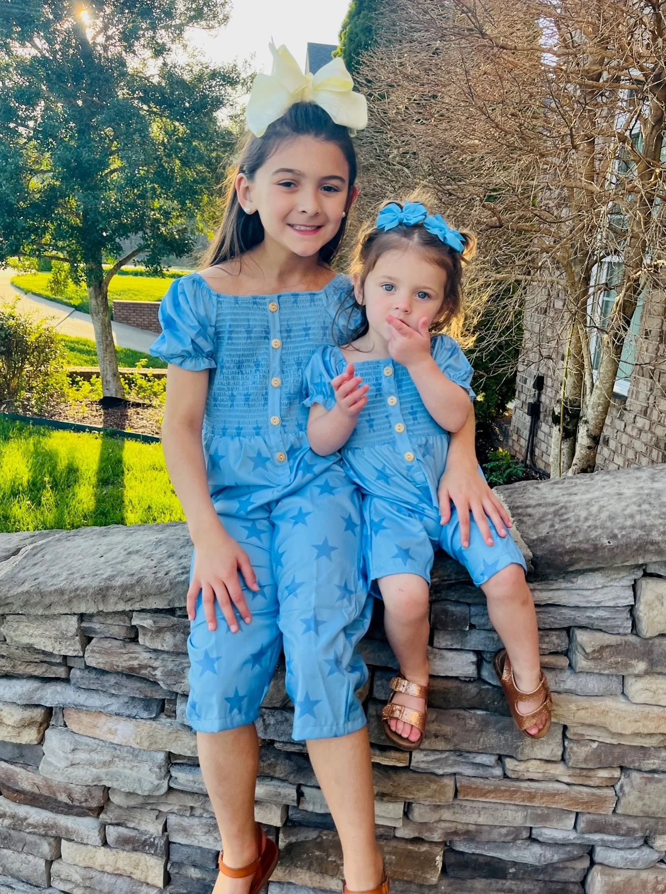 Blue Smocked Star Jumpsuit - Image 4