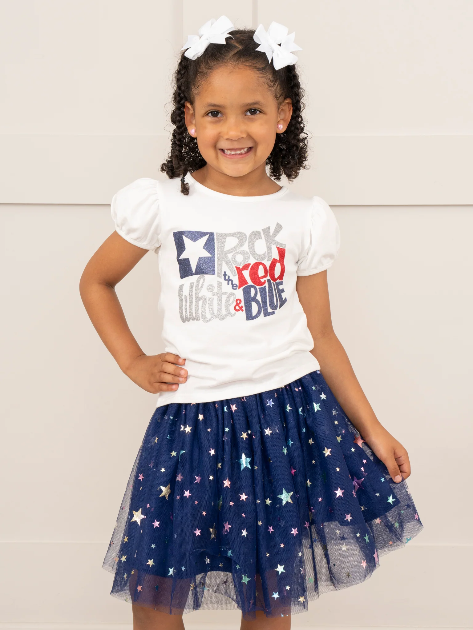 Blue Sparkle Stars Tulle Outfit w/ Skirt