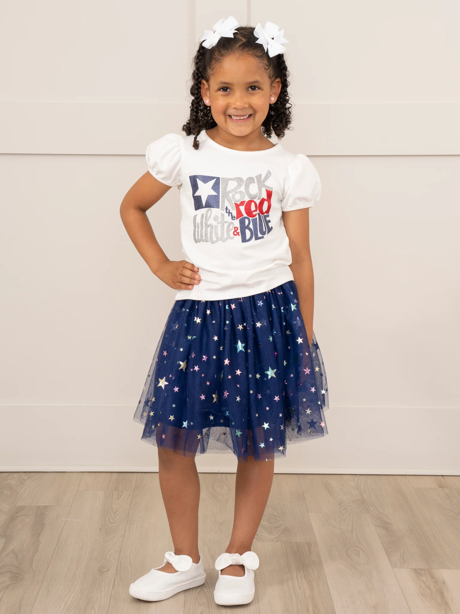 Blue Sparkle Stars Tulle Outfit w/ Skirt - Image 4