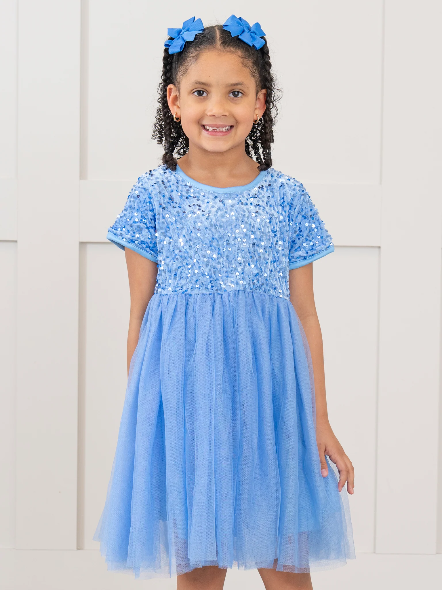 Blue Sparkly Tulle Swing Dress