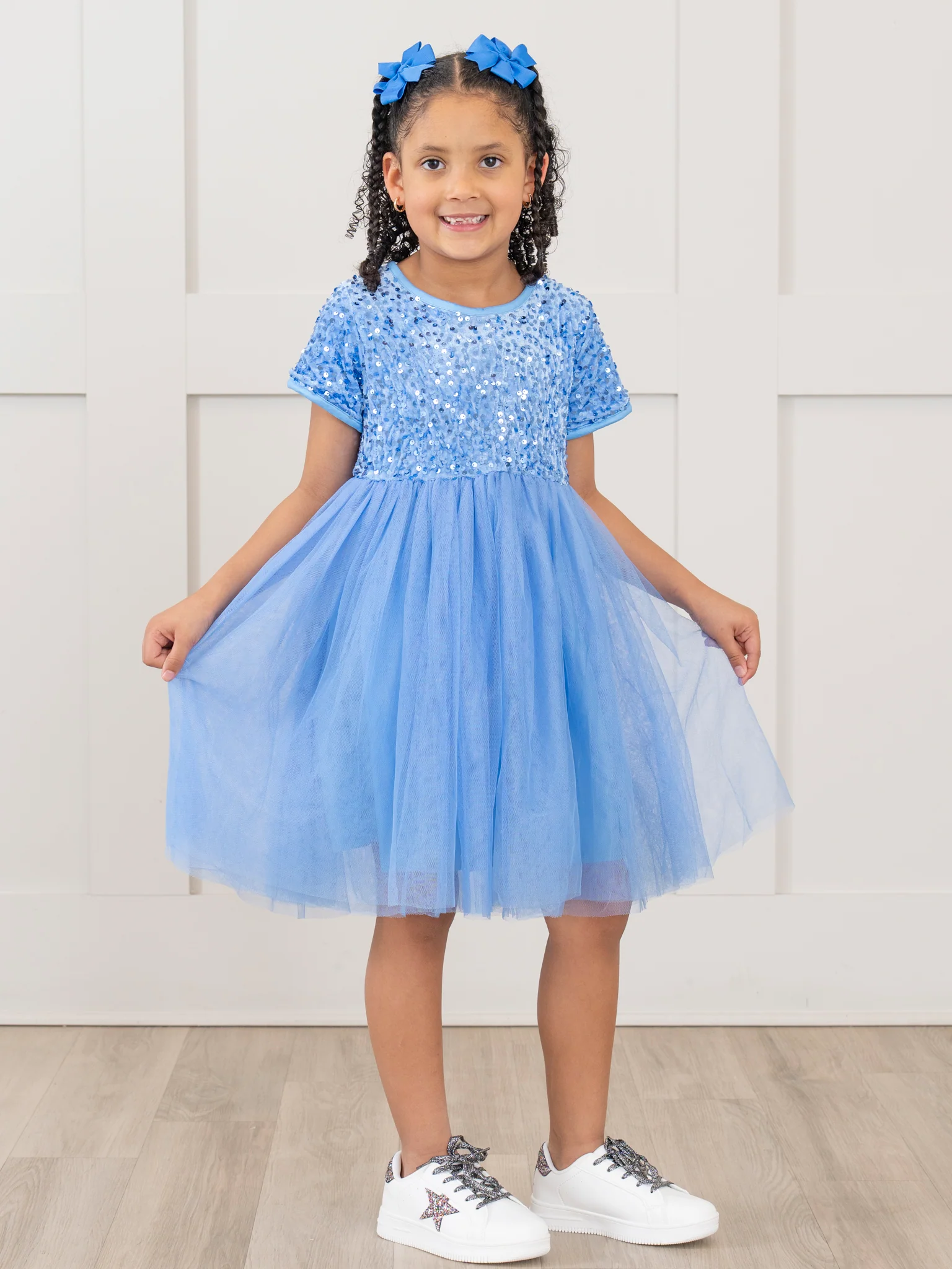 Blue Sparkly Tulle Swing Dress - Image 3