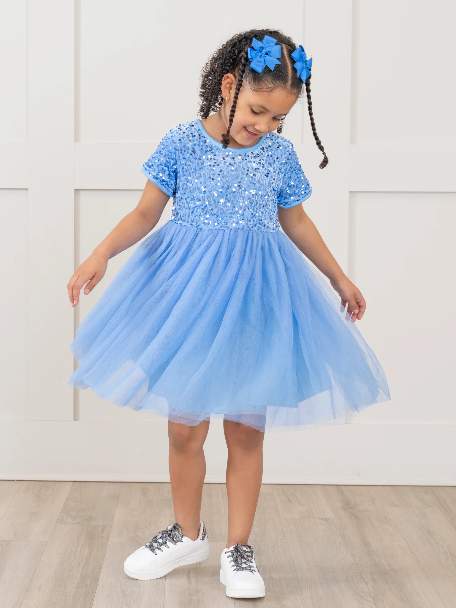 Blue Sparkly Tulle Swing Dress - Image 4