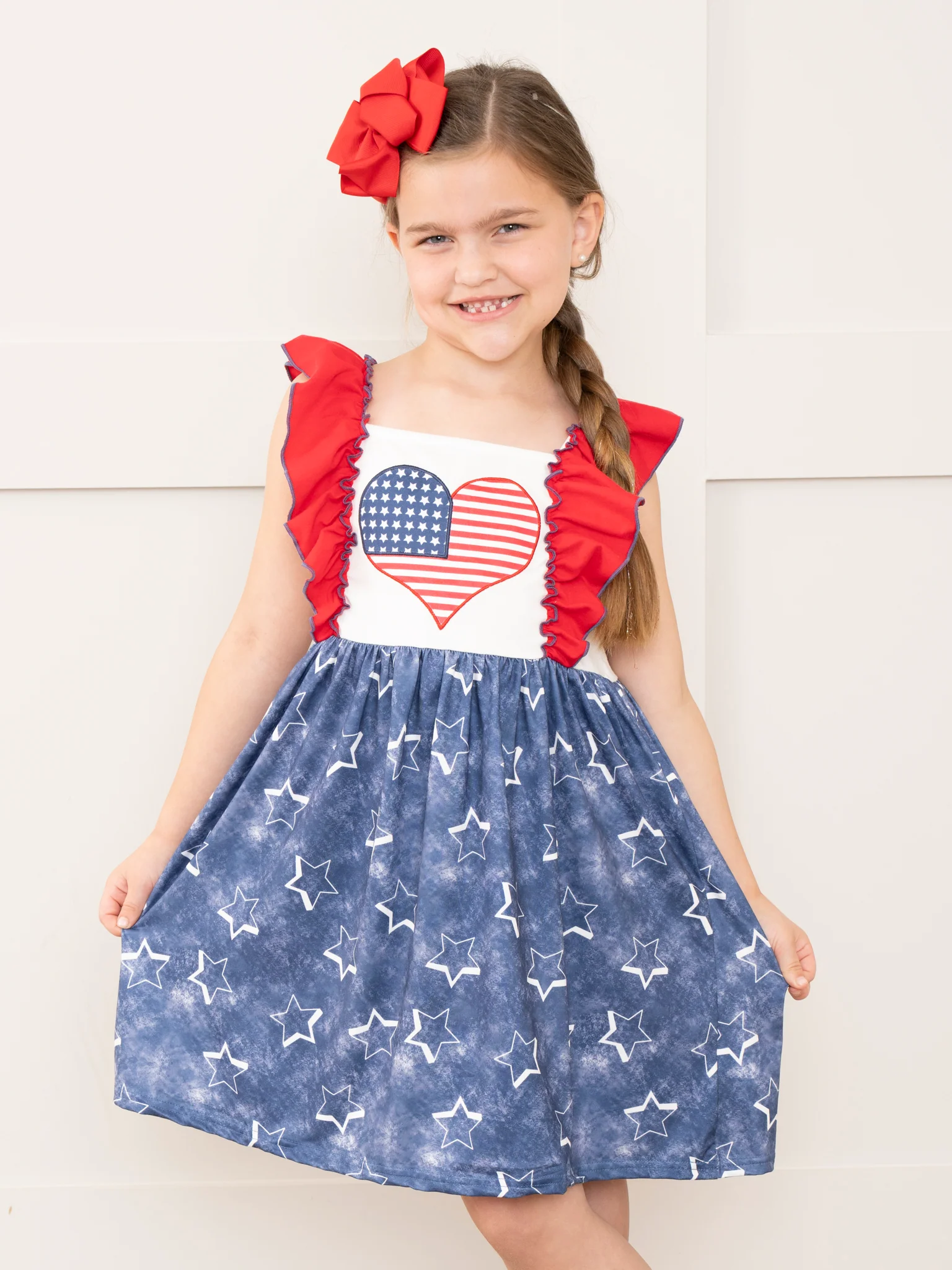 Blue Stars Ruffle Dress