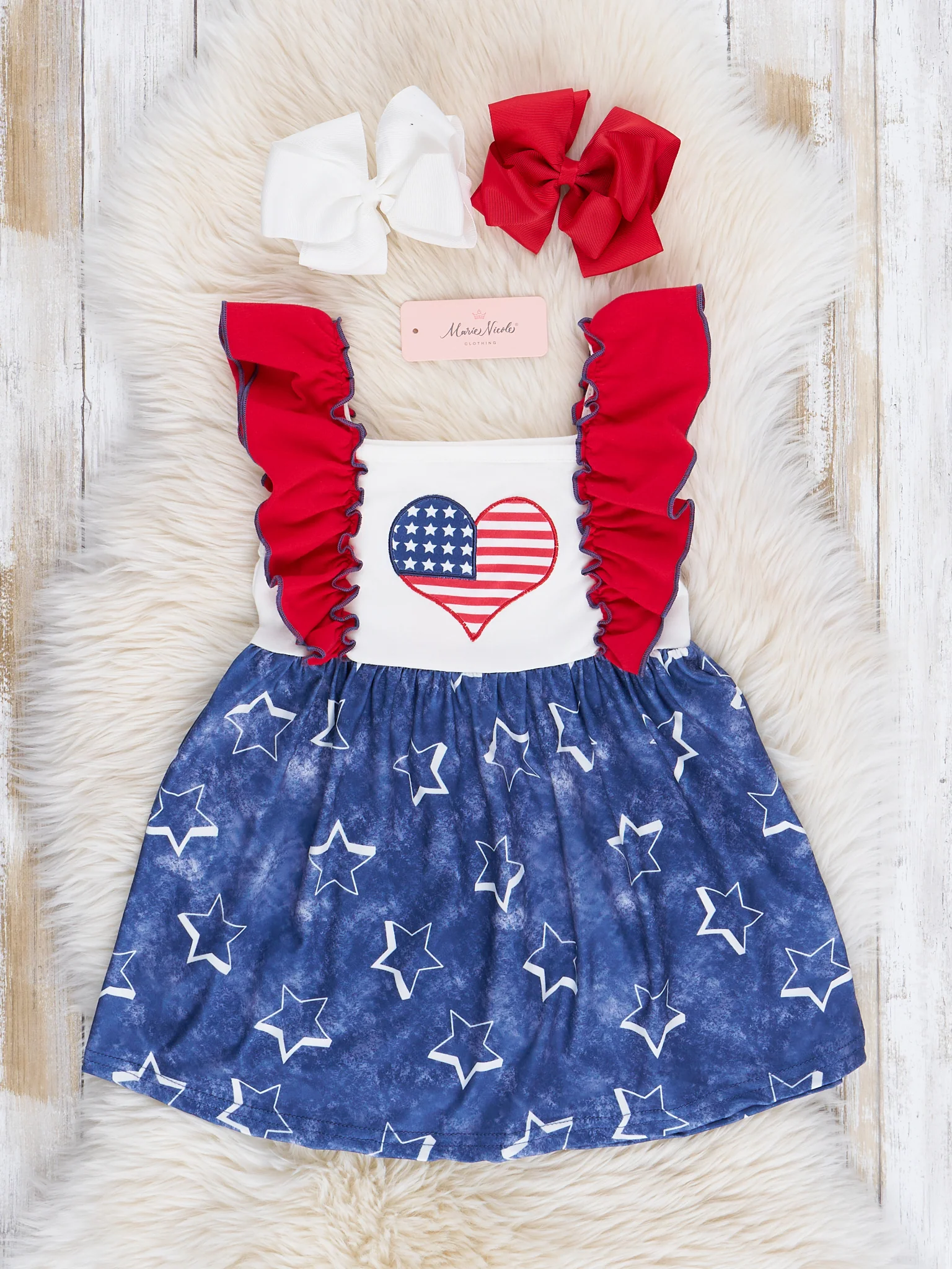Blue Stars Ruffle Dress - Image 2