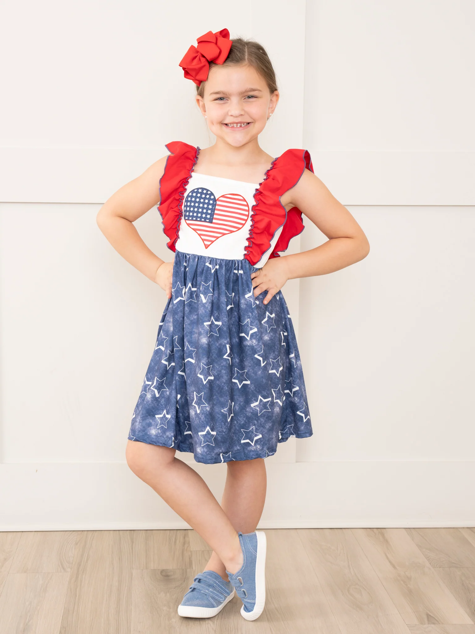 Blue Stars Ruffle Dress - Image 3