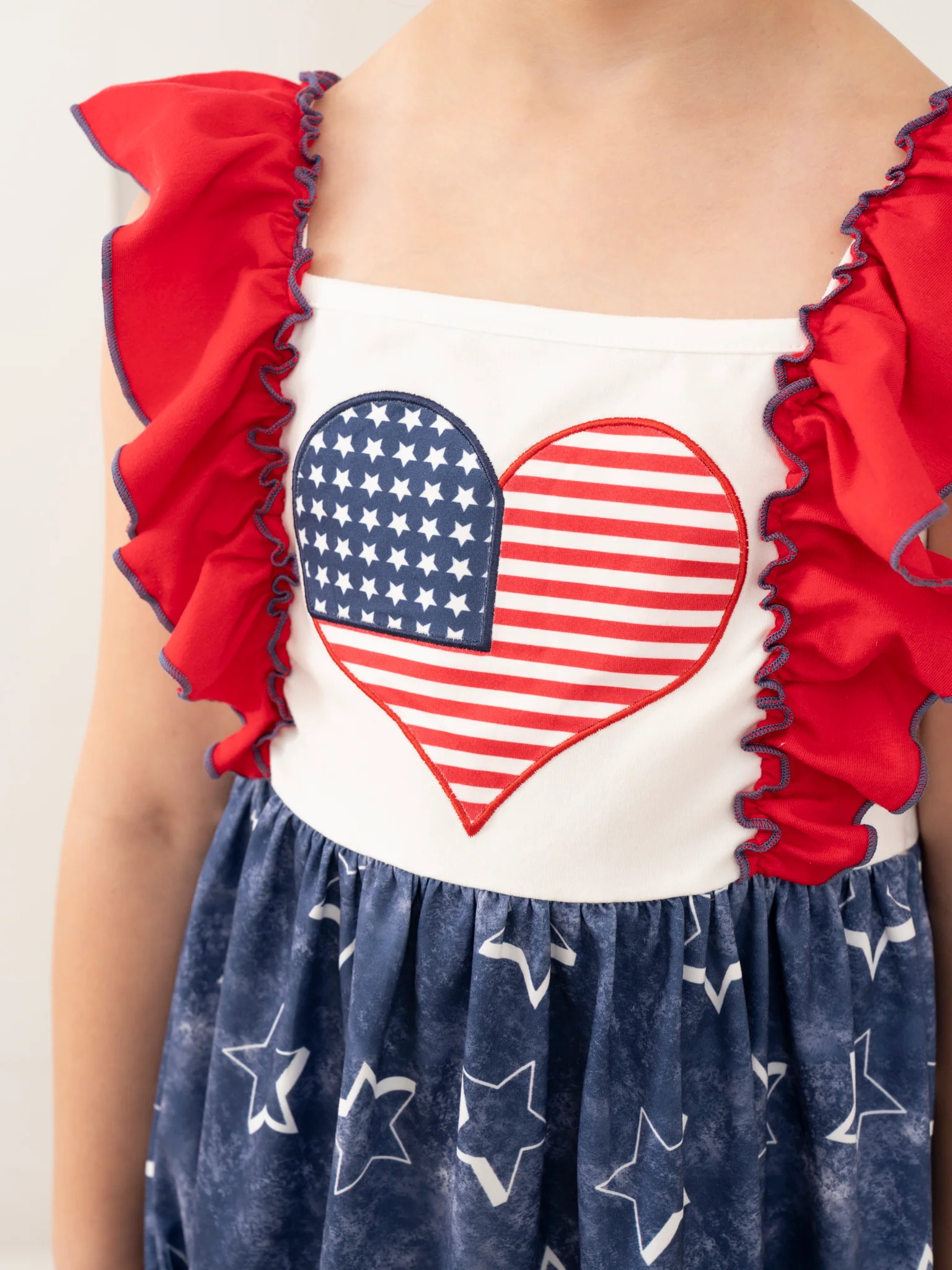 Blue Stars Ruffle Dress - Image 4