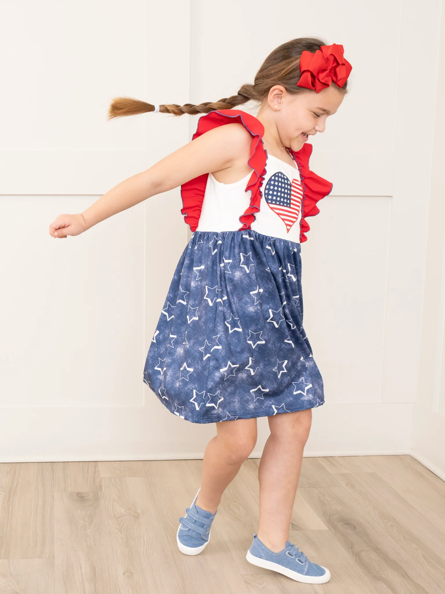 Blue Stars Ruffle Dress - Image 6