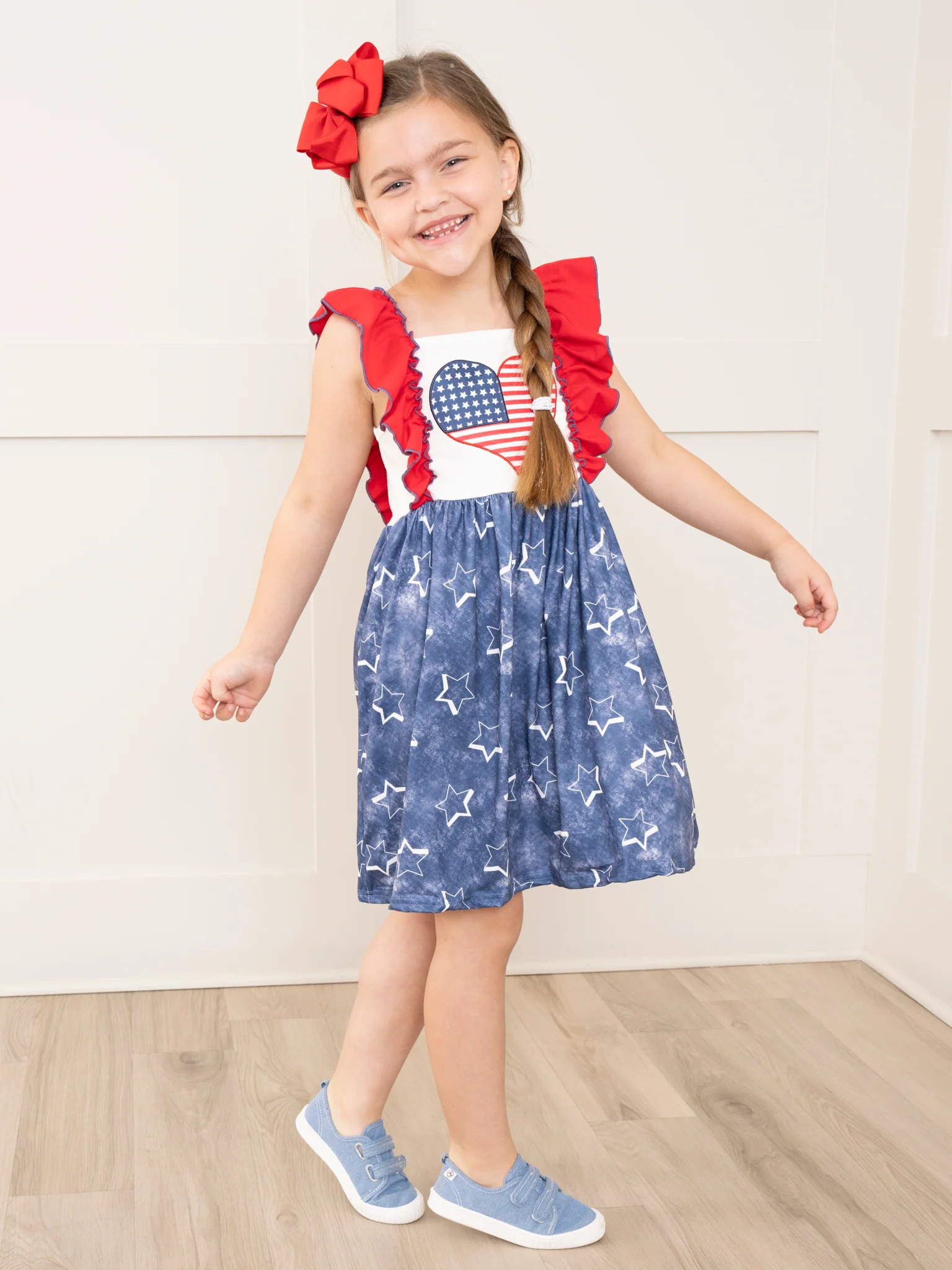 Blue Stars Ruffle Dress - Image 7