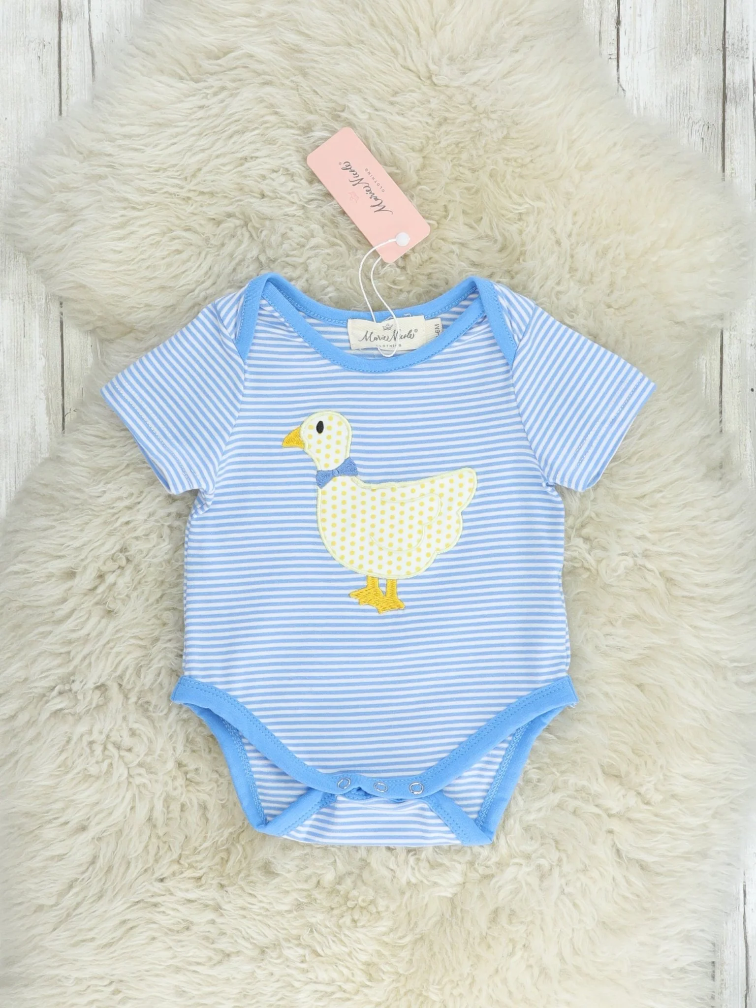 Blue Striped Duck Romper