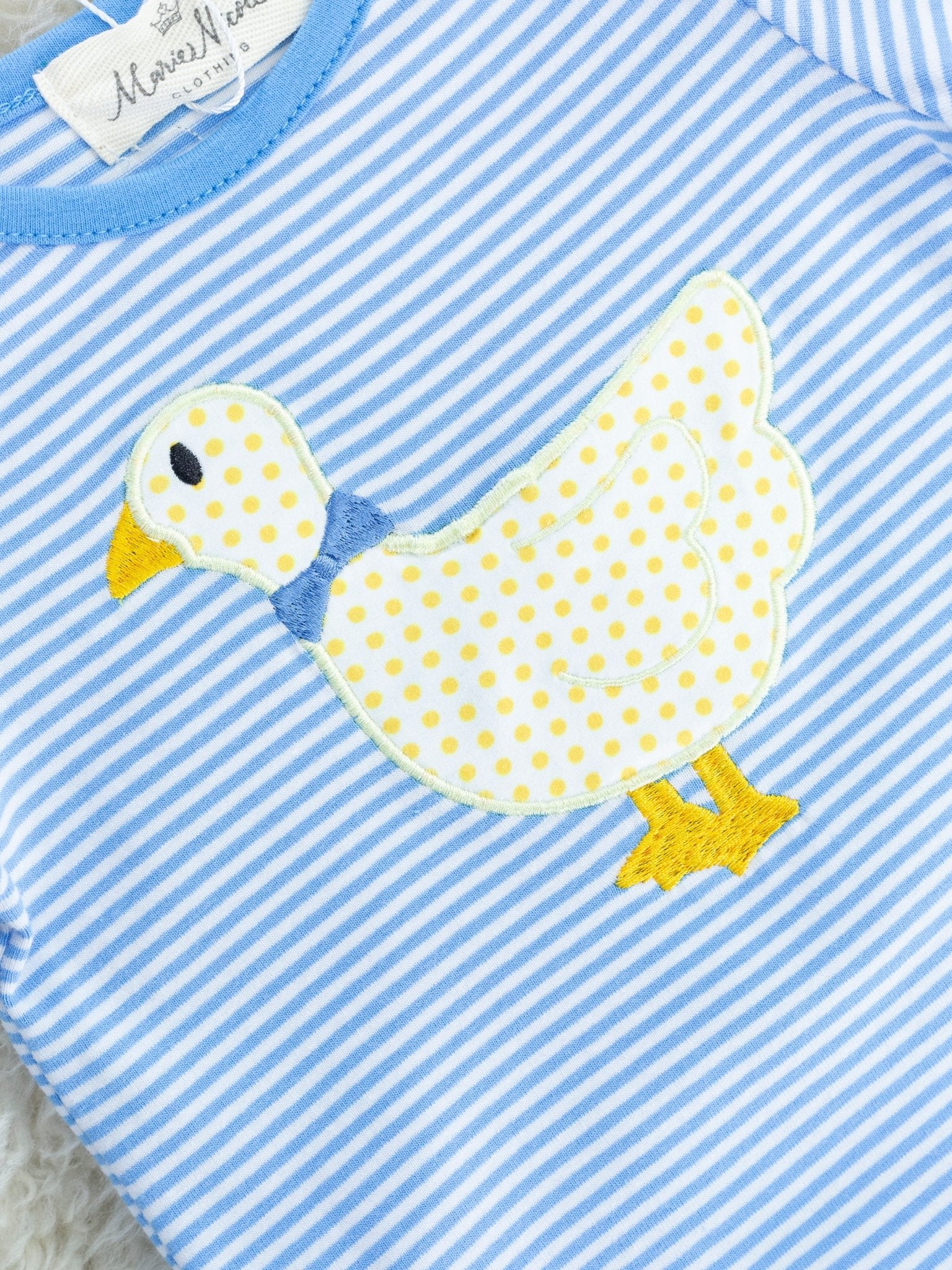 Blue Striped Duck Romper - Image 2