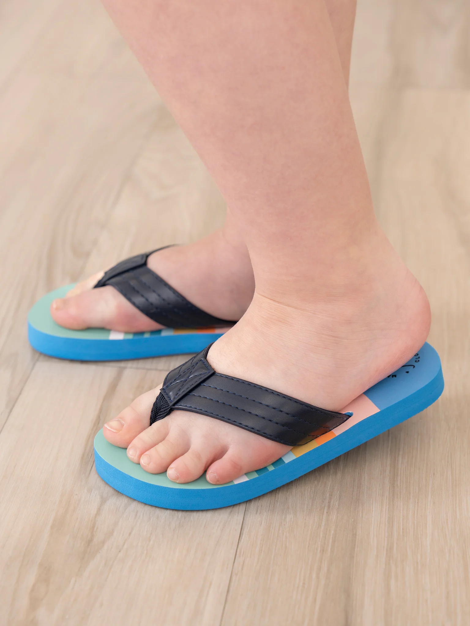 Blue Striped Flip Flops - Image 2