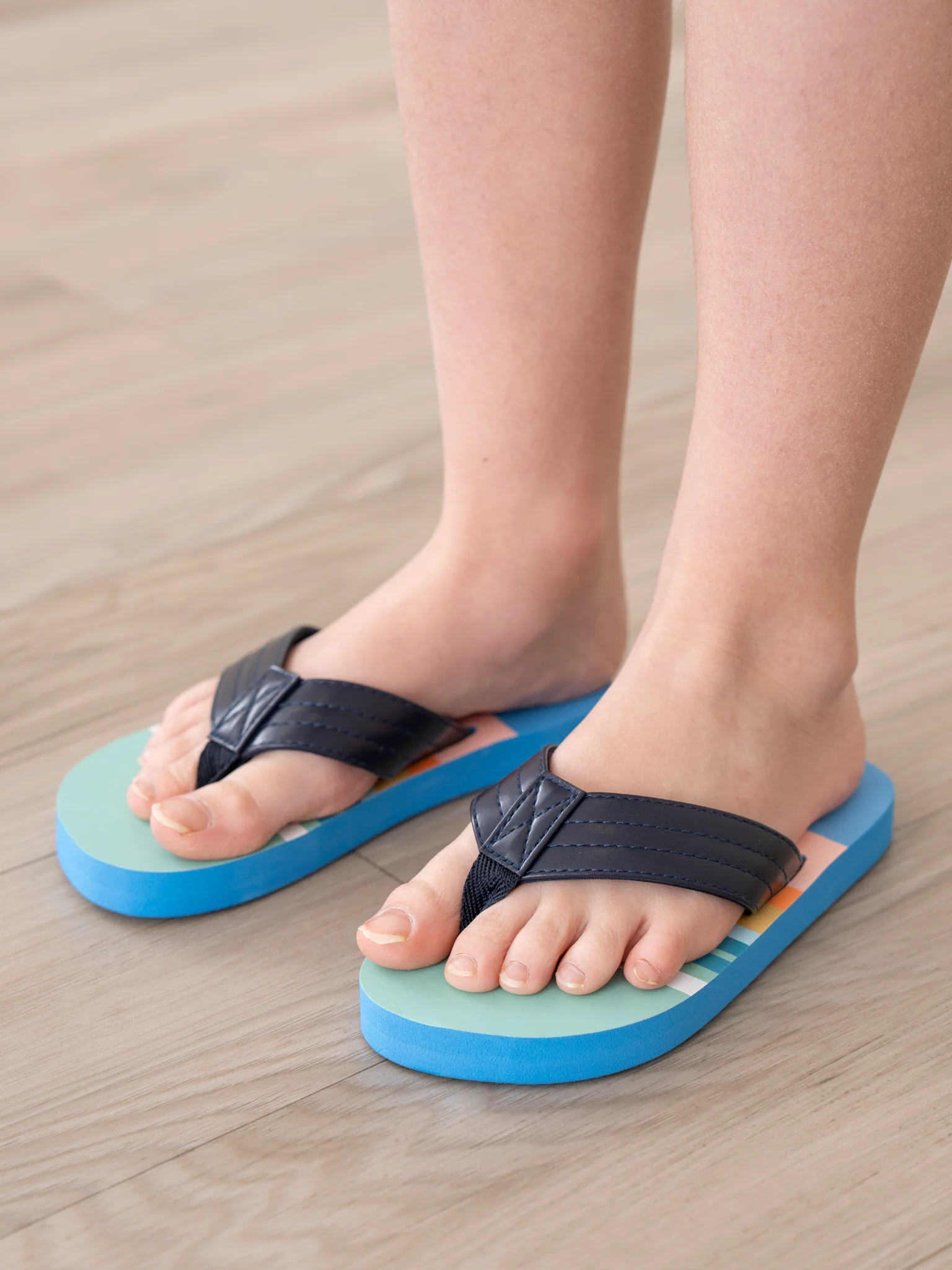 Blue Striped Flip Flops - Image 3