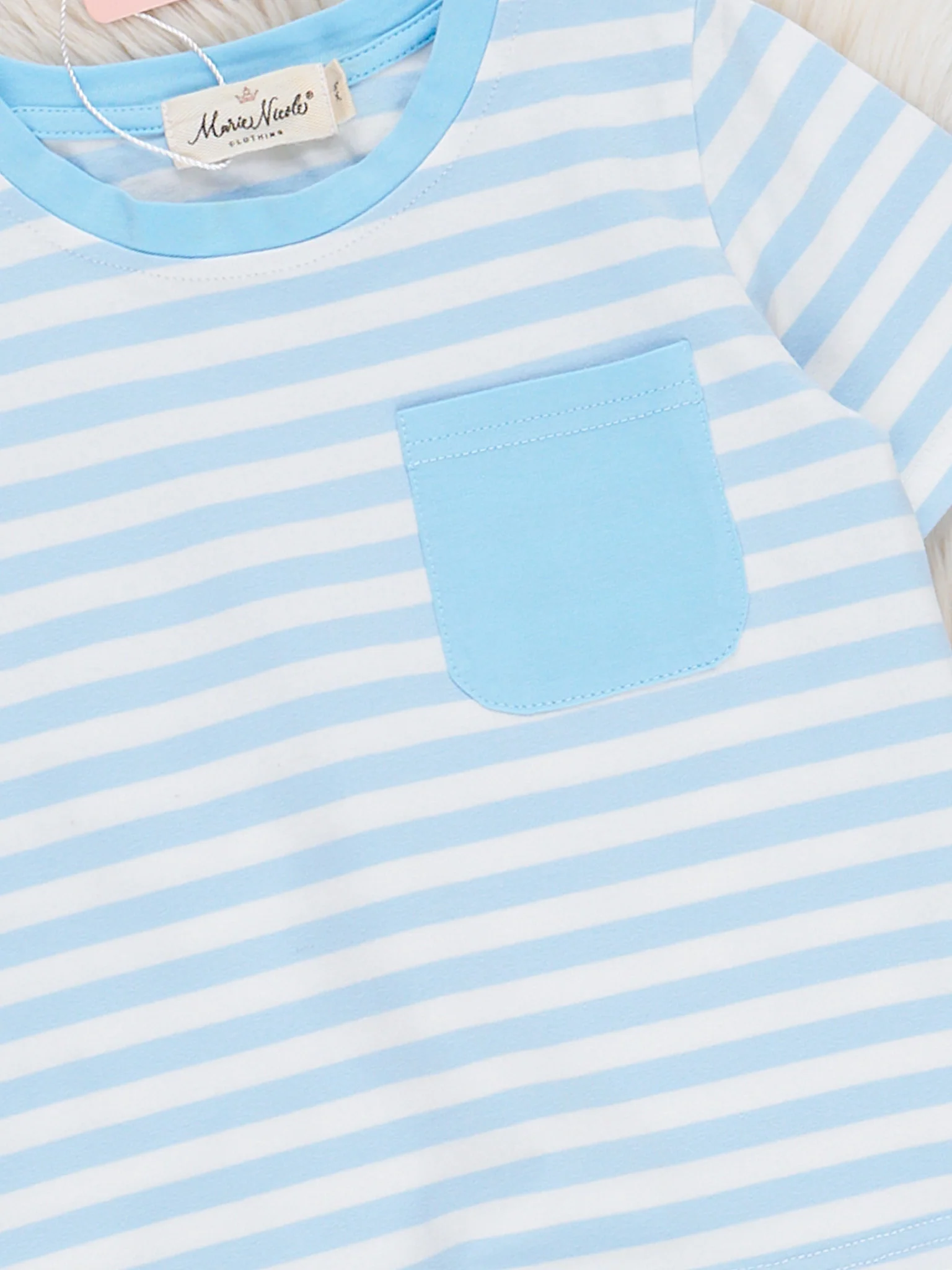 Blue Striped Pocket Outfit - Image 2
