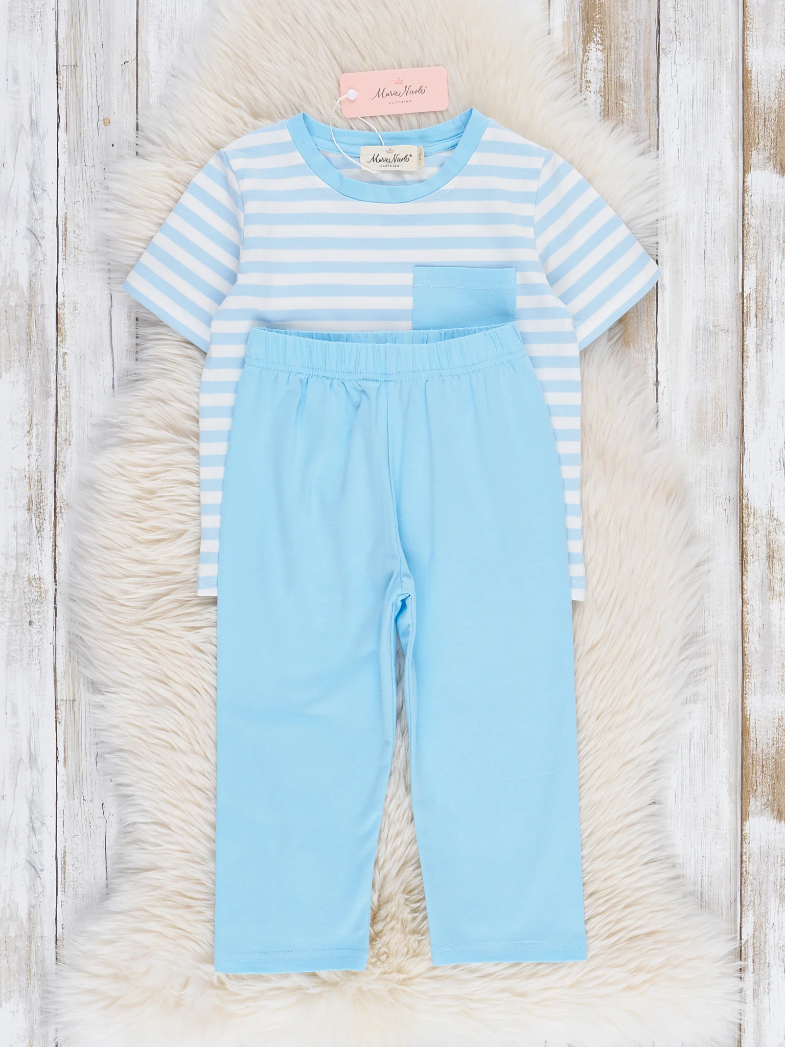 Blue Striped Pocket Outfit - Image 3