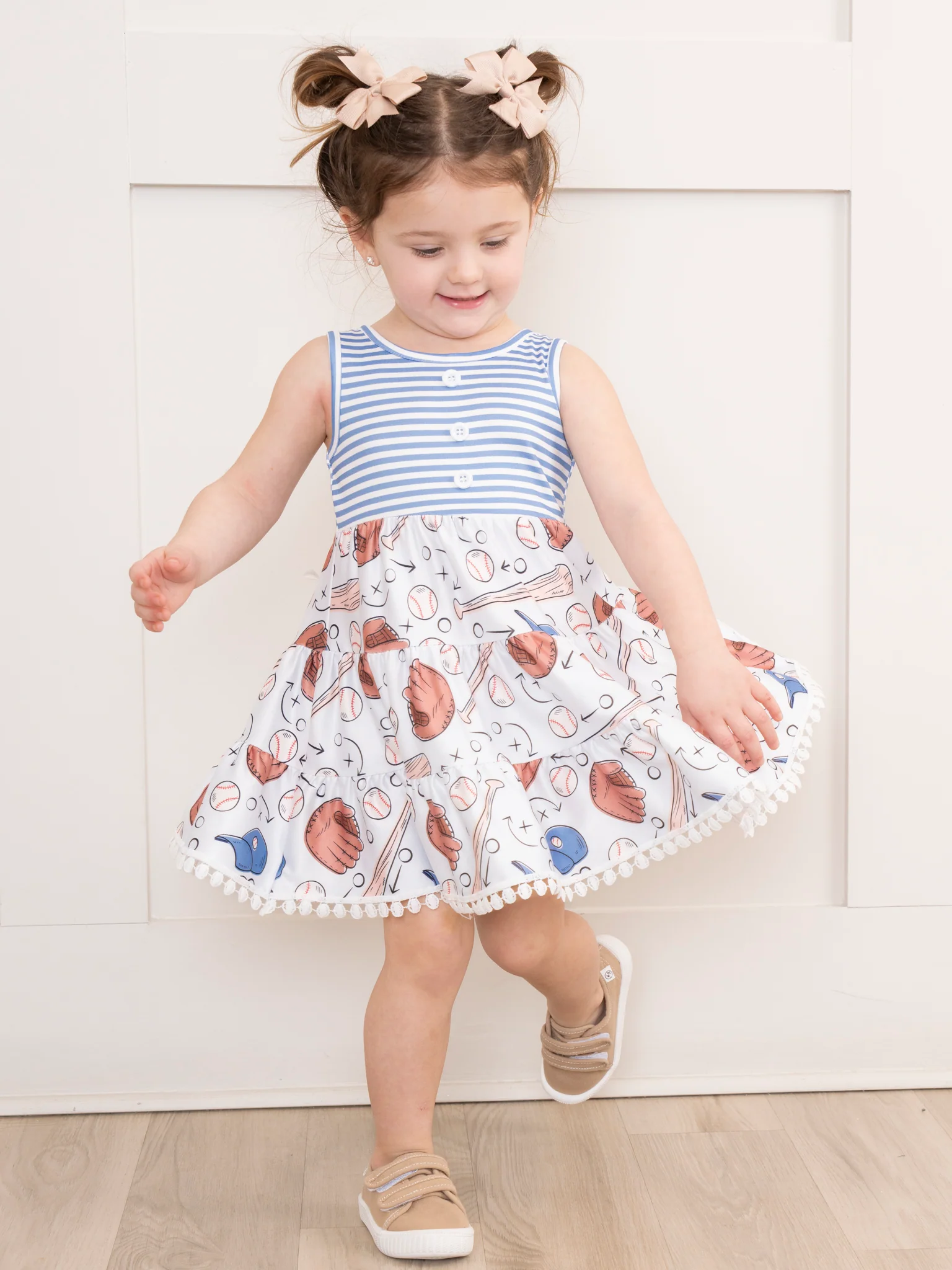 Blue Stripes Baseball Dress