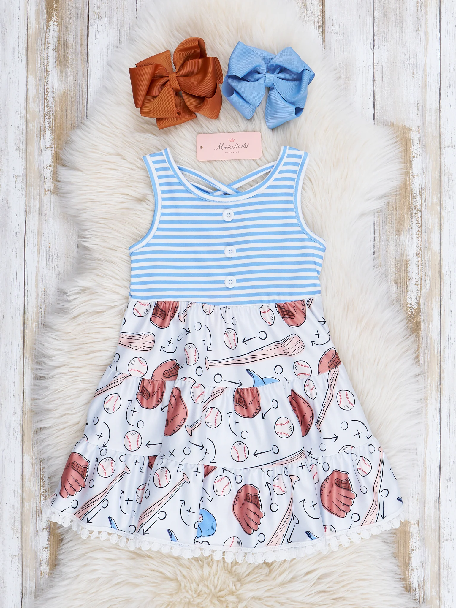 Blue Stripes Baseball Dress - Image 2