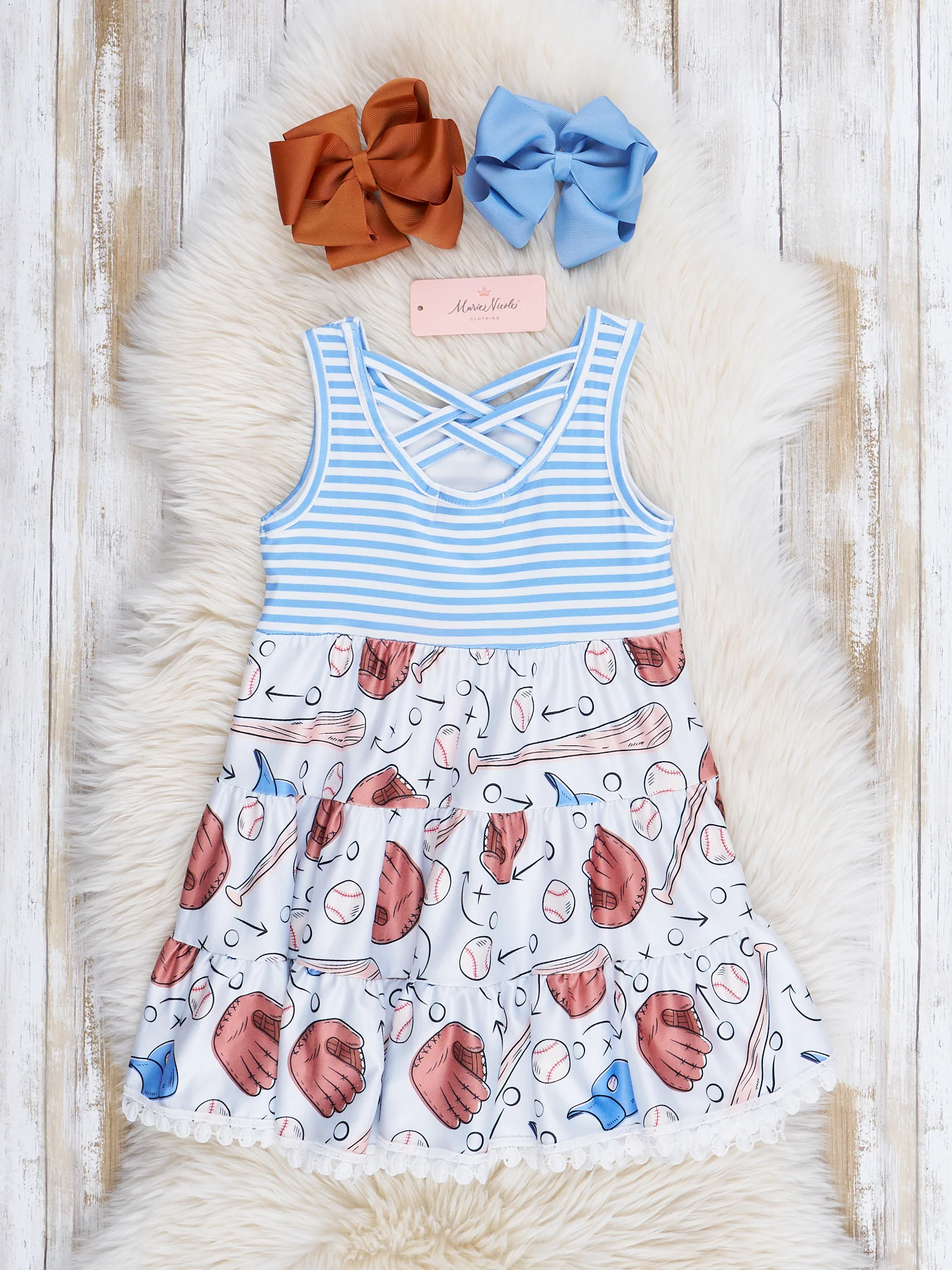 Blue Stripes Baseball Dress - Image 3