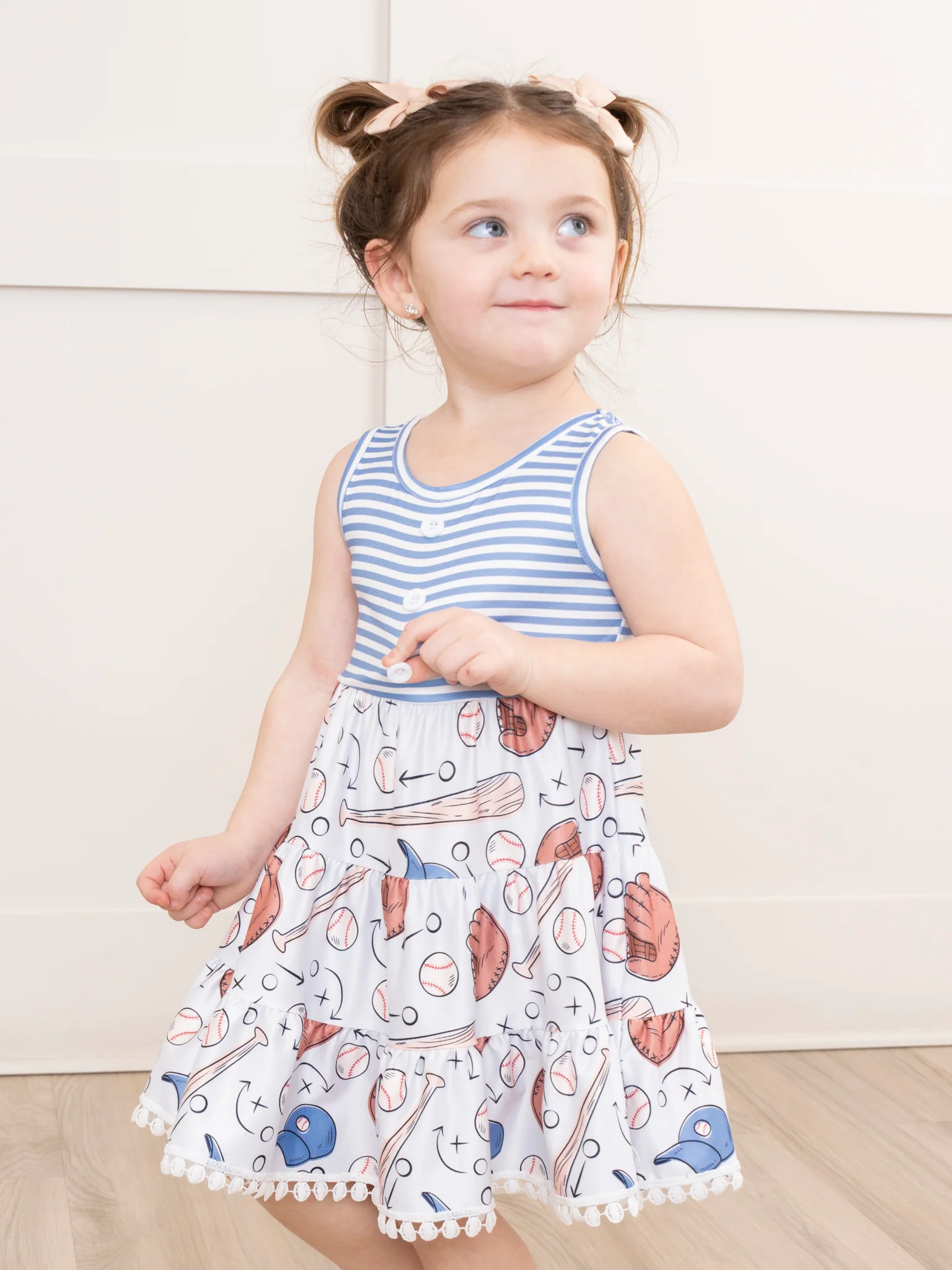 Blue Stripes Baseball Dress - Image 4