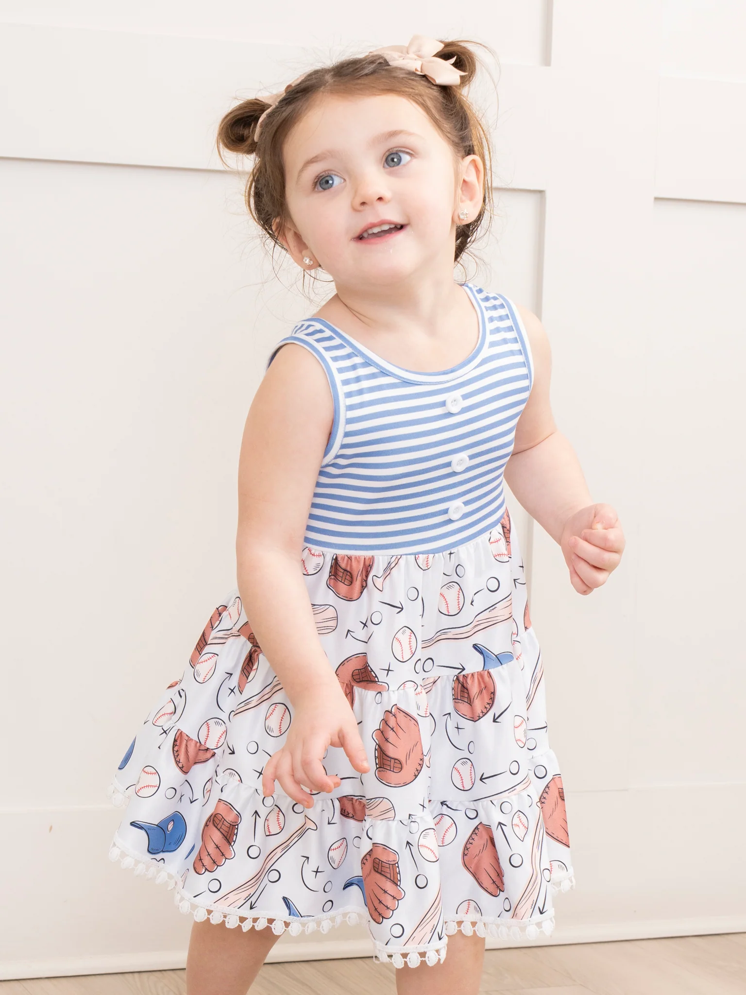Blue Stripes Baseball Dress - Image 5