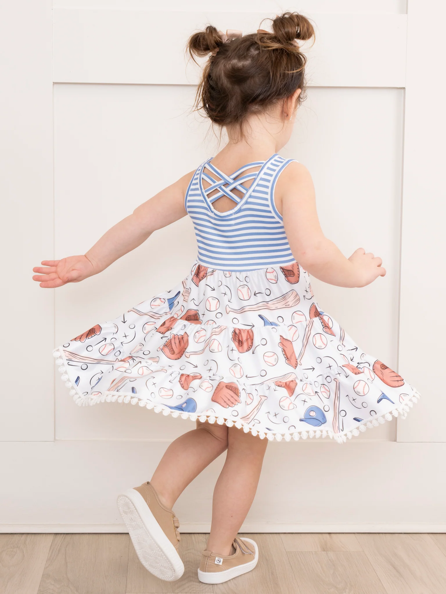 Blue Stripes Baseball Dress - Image 6