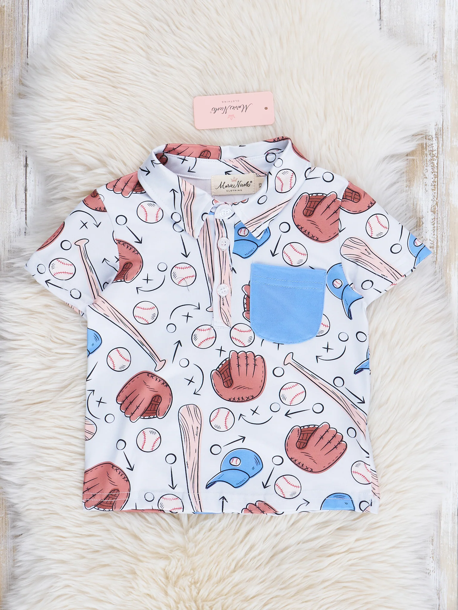 Blue Stripes Baseball Polo Shirt