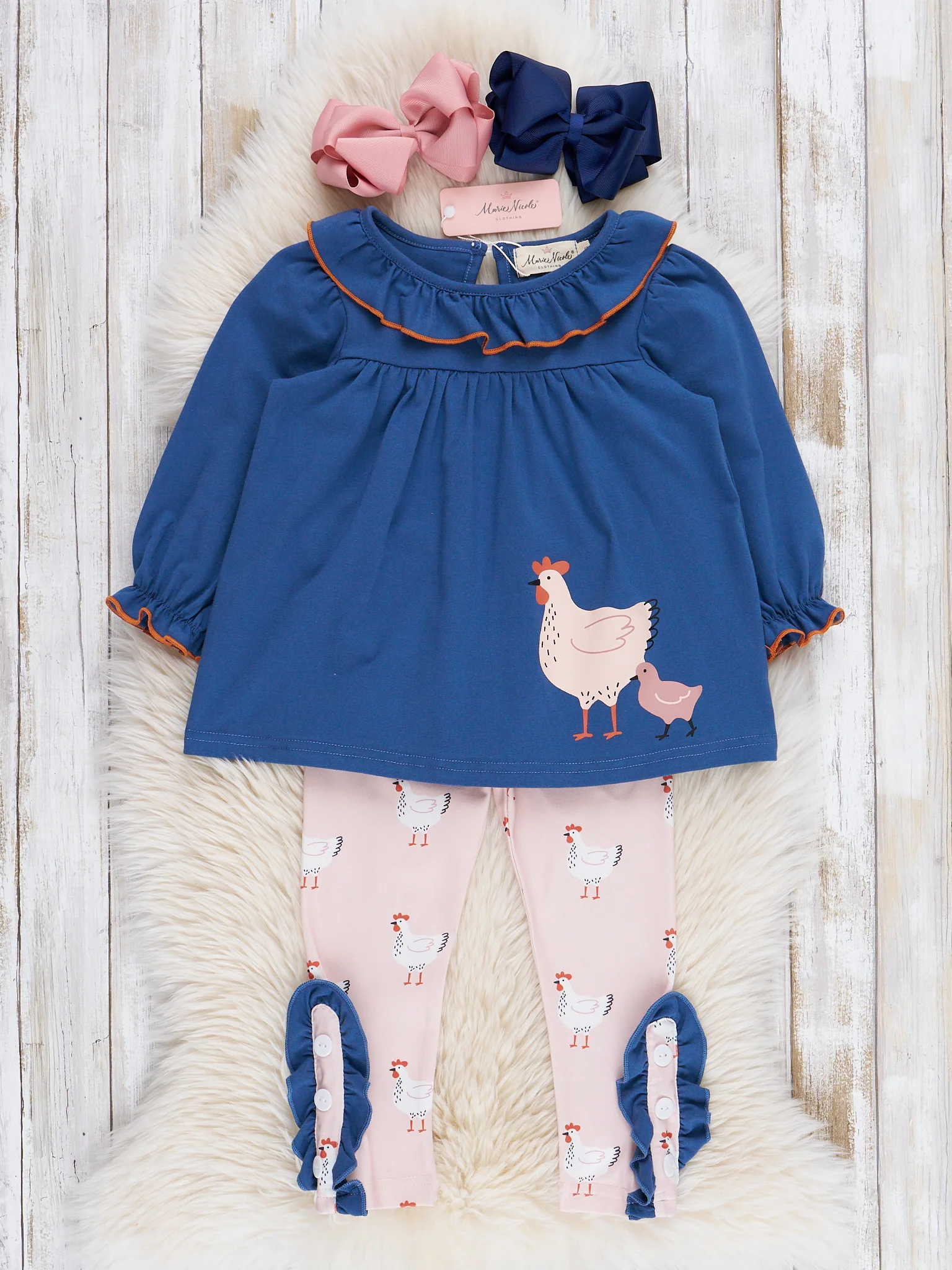 Blue Sweet Little Chick Ruffle Outfit