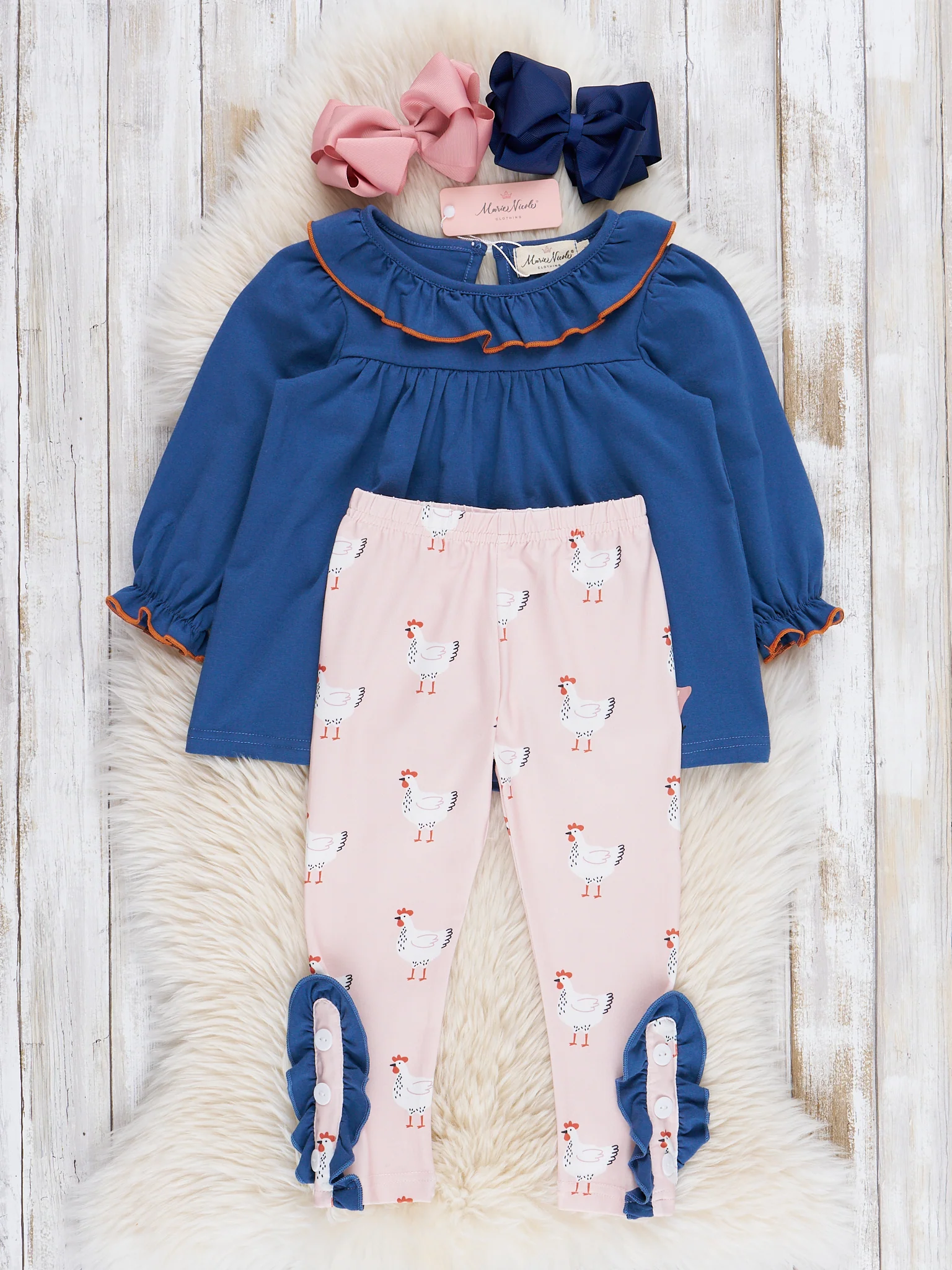 Blue Sweet Little Chick Ruffle Outfit - Image 2