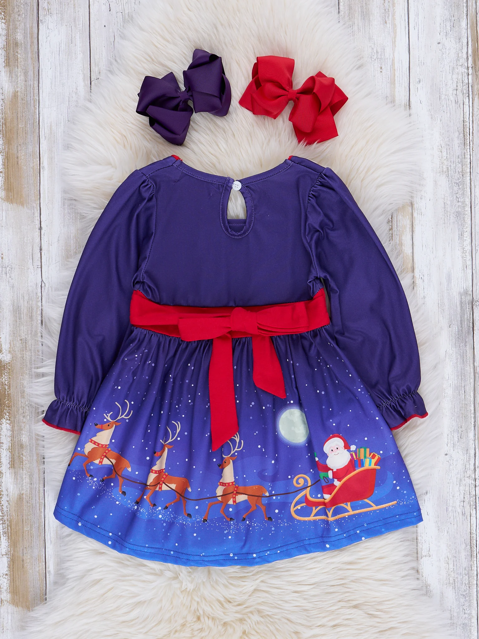 Blue Winter Wonderland Tie-Back Dress - Image 7