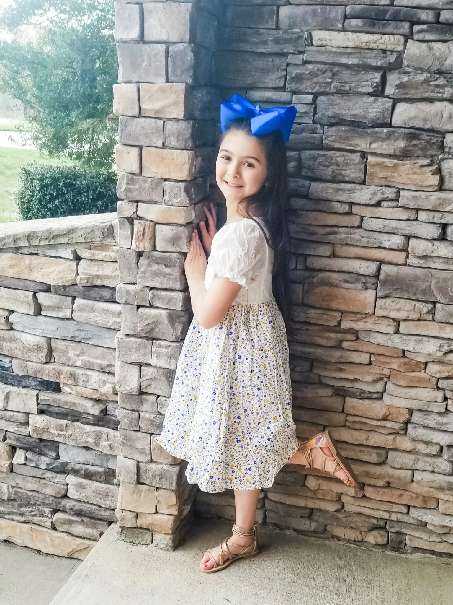 Blue & Yellow Floral Dress - Image 7