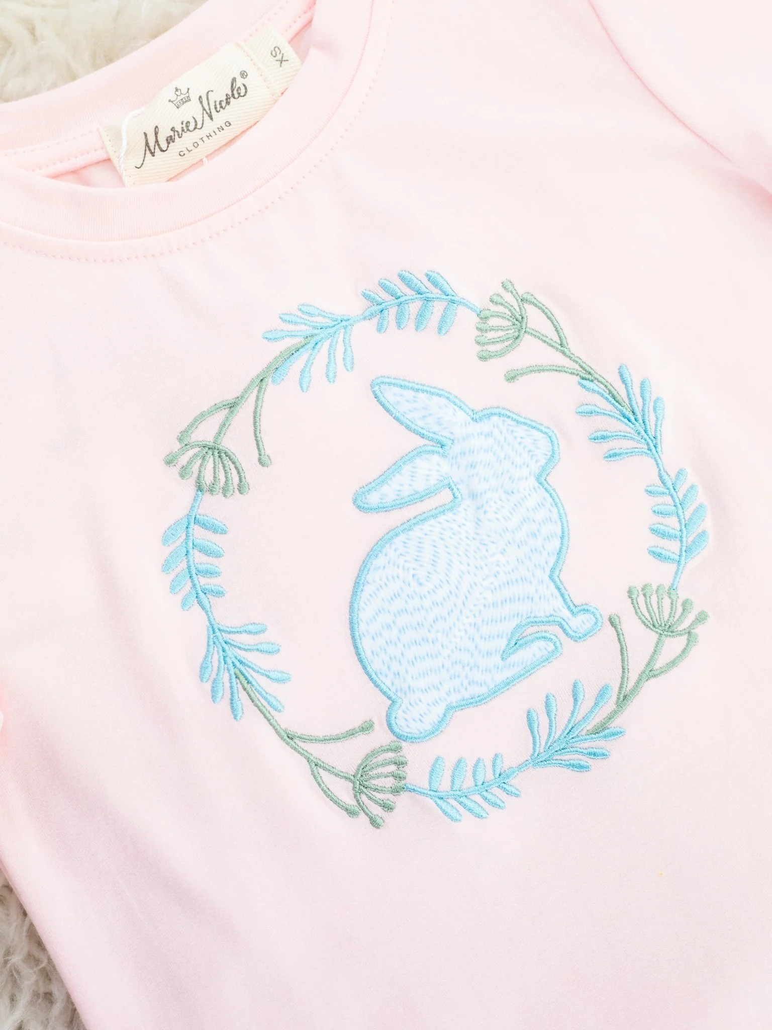 Blush & Blue Bunny Shirt - Image 2