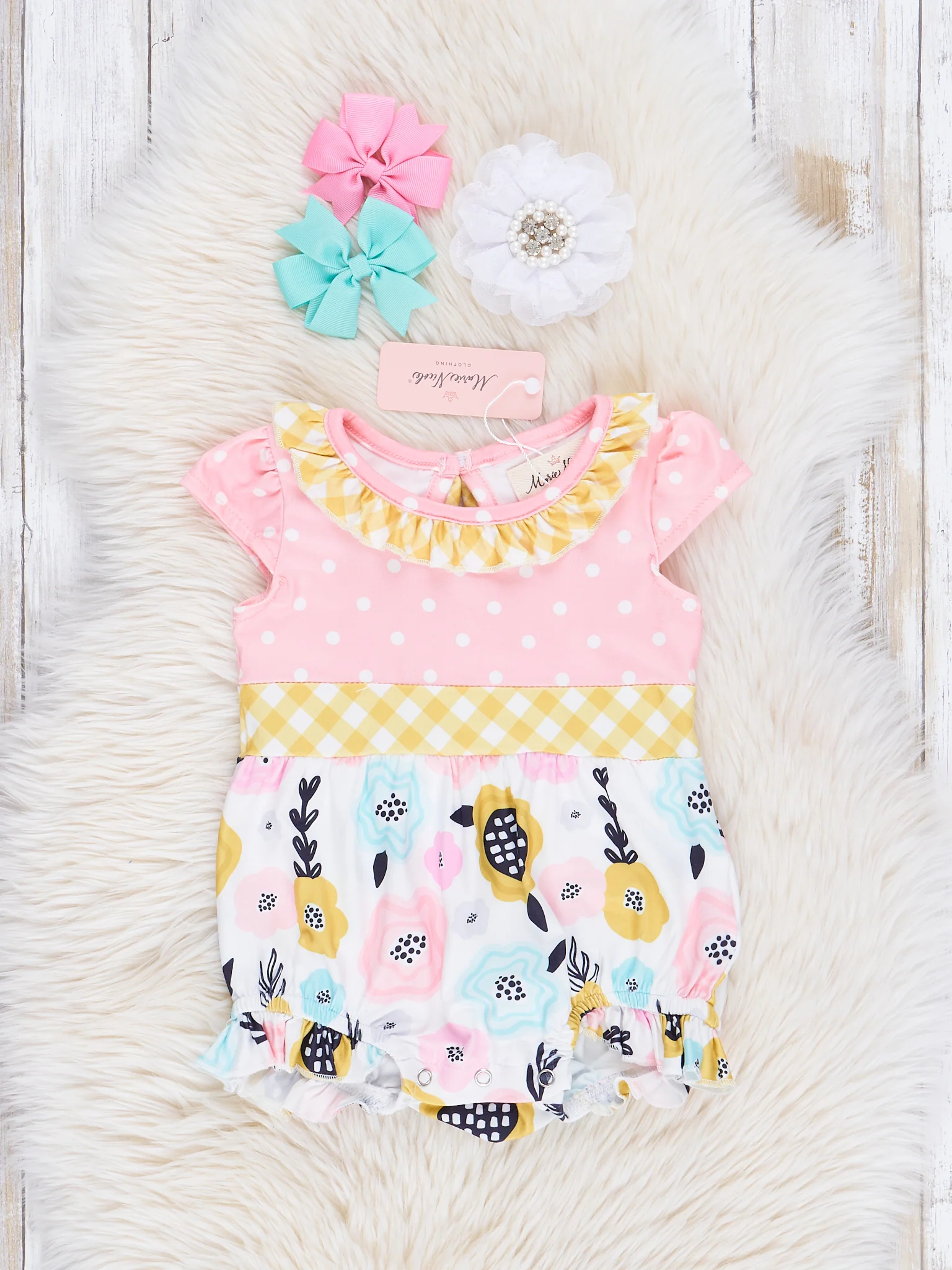 Blush Blooms Ruffle Bubble Romper