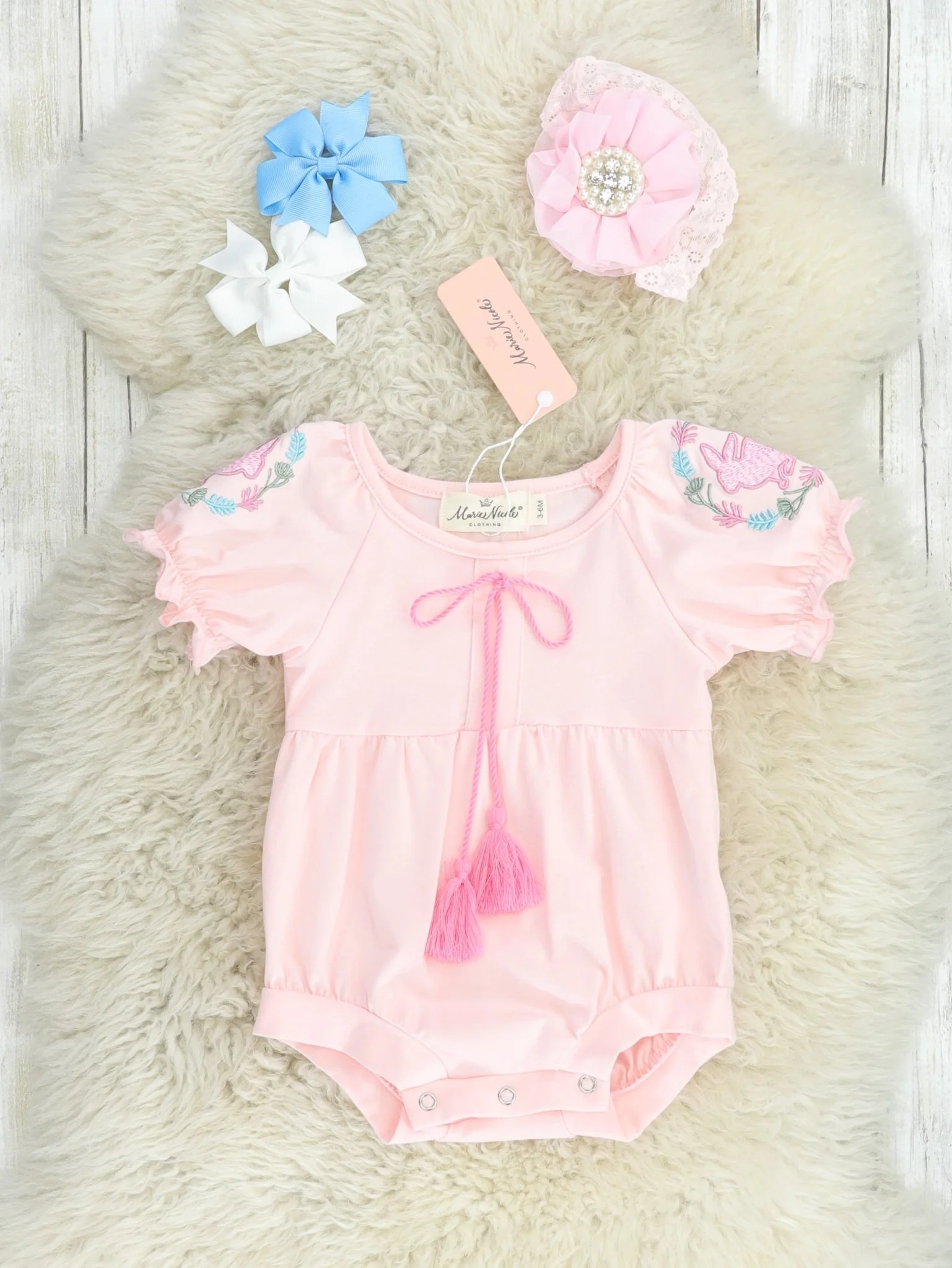 Blush Bunny Tie Romper