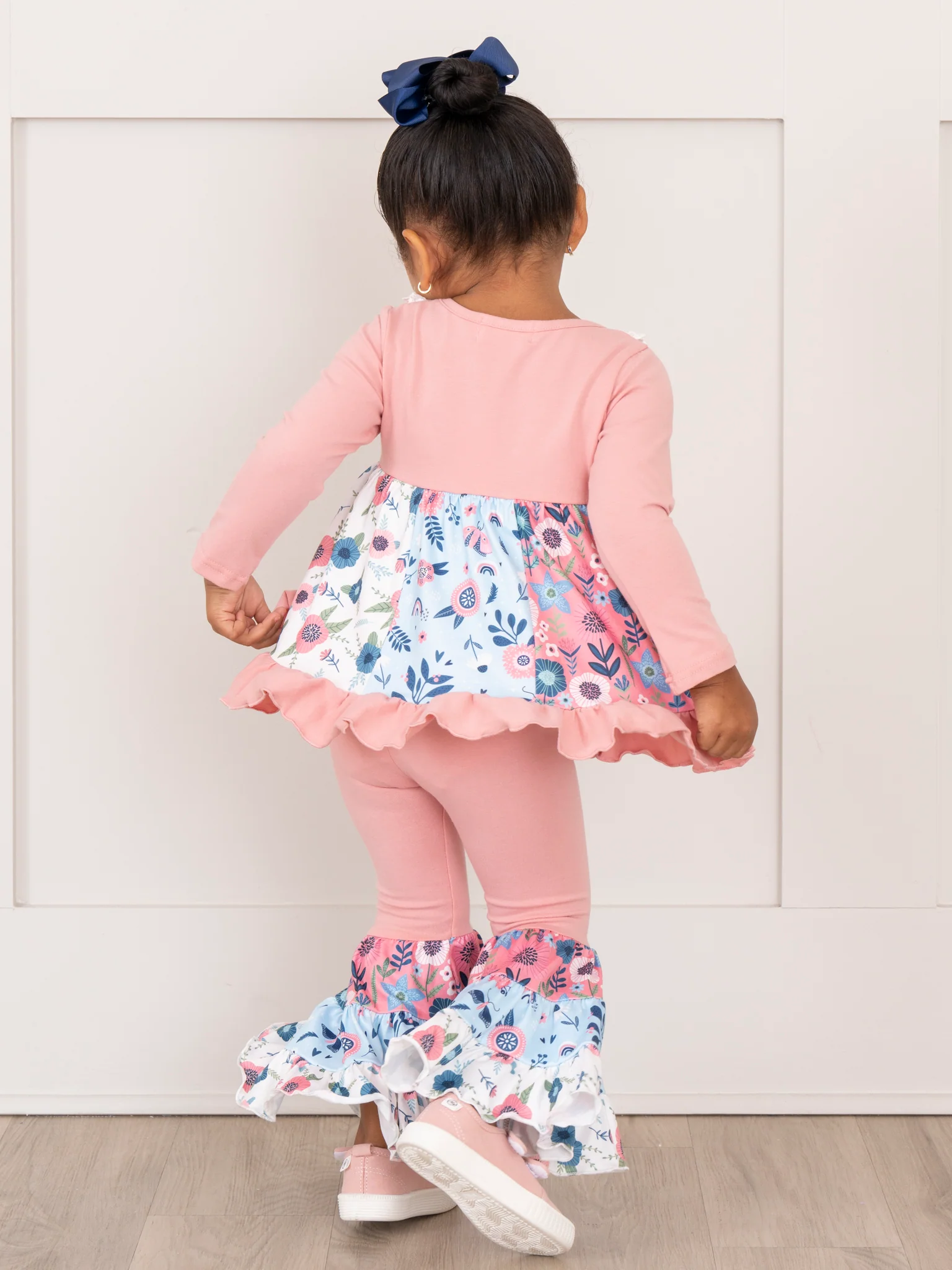 Blush Garden Ruffle Bell Bottoms Outfit - Image 4
