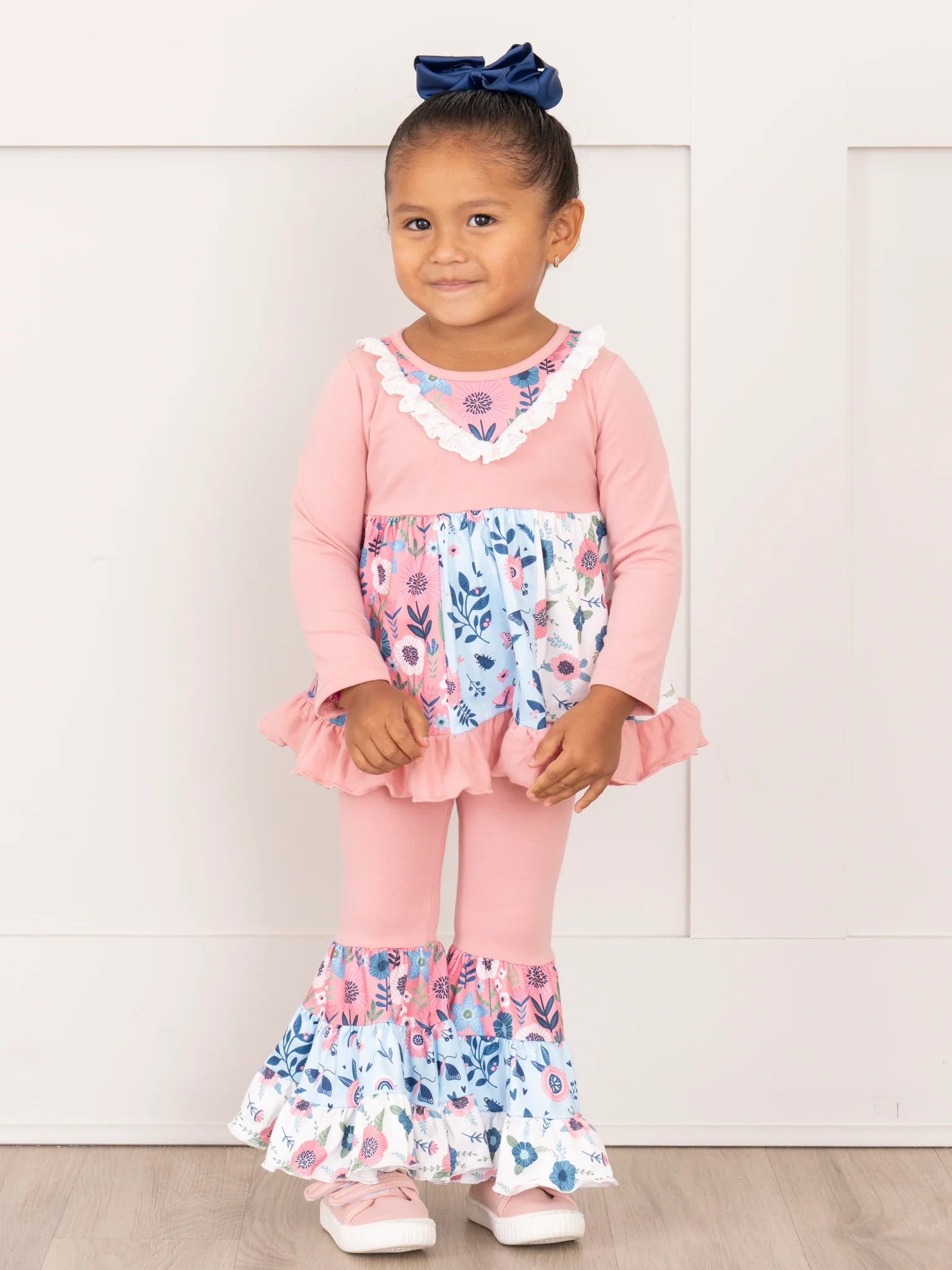 Blush Garden Ruffle Bell Bottoms Outfit - Image 5