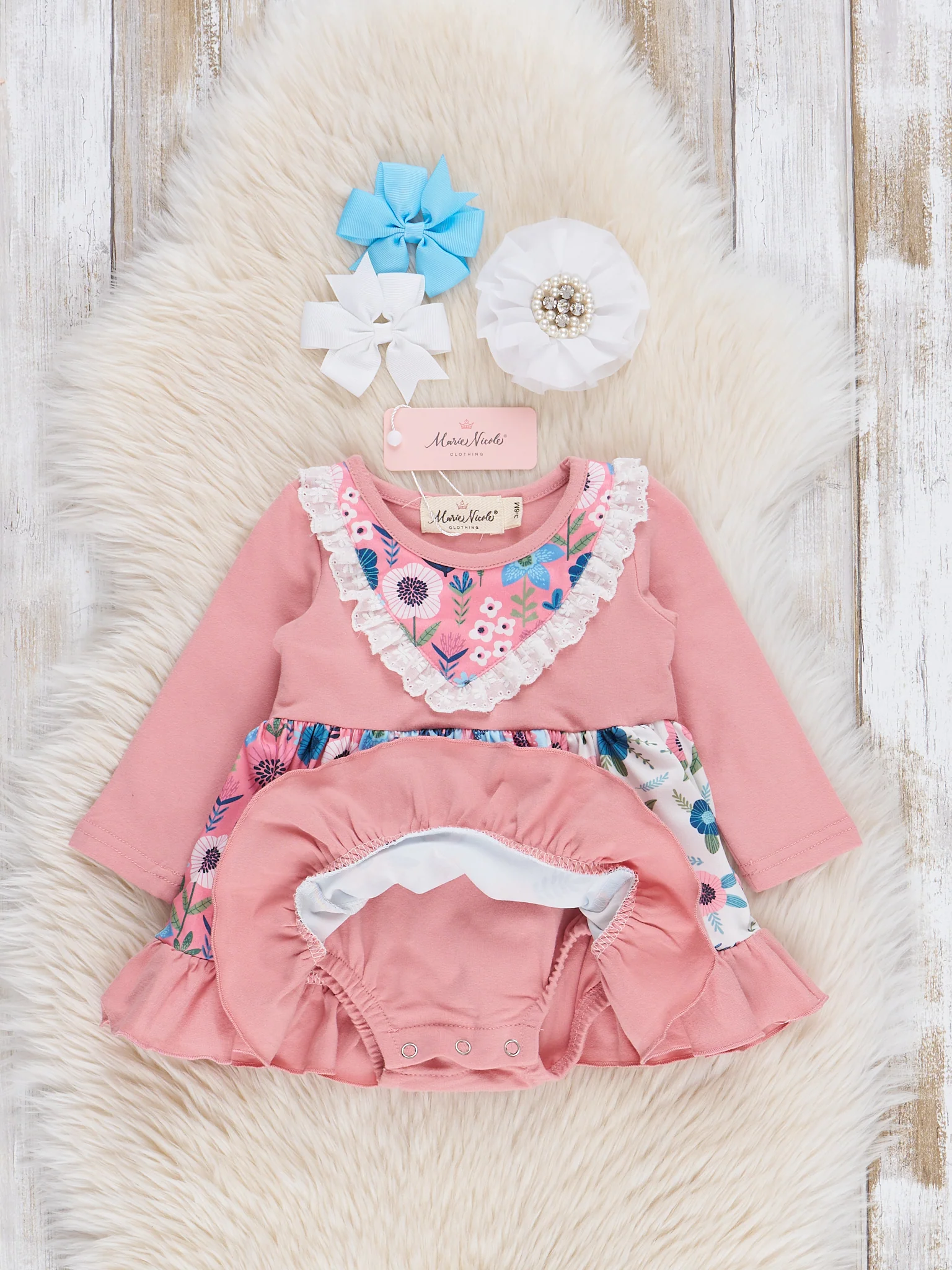 Blush Garden Ruffle Bubble Romper - Image 3